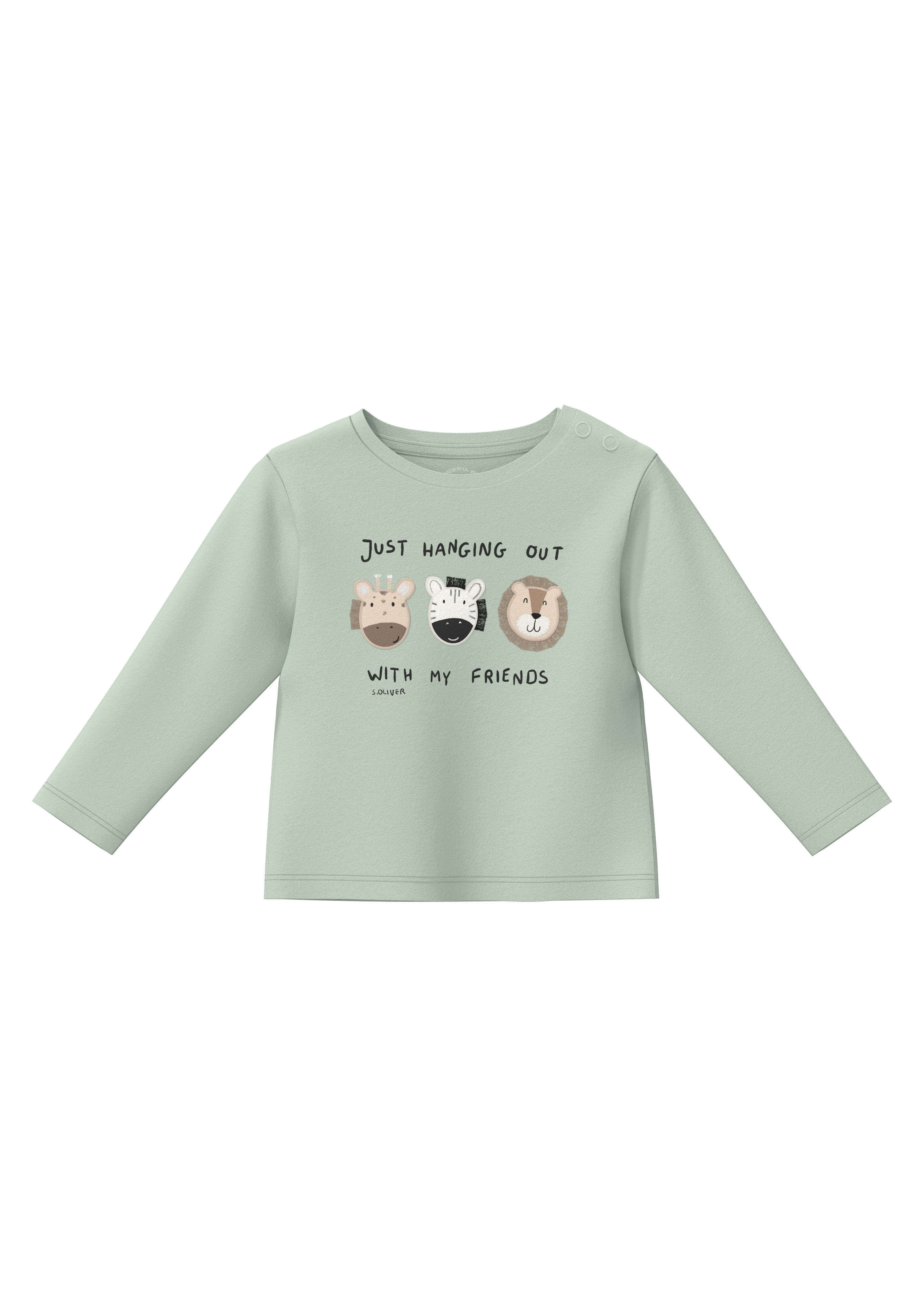 s.Oliver - Unisex Longsleeve aus Baumwolle mit Applikationen, Babys, grün