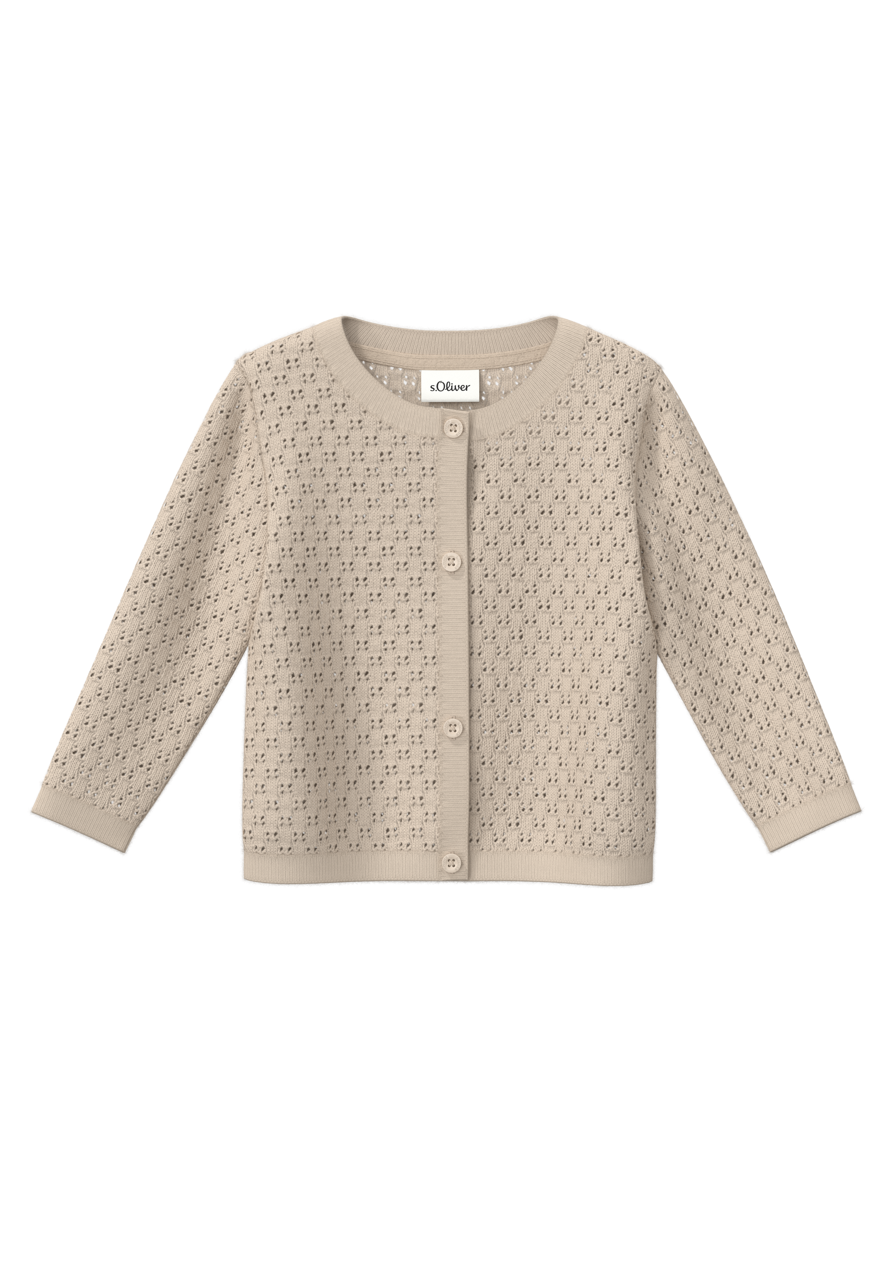 s.Oliver - Cardigan aus Ajourstrick mit Knöpfen, Babys, Beige