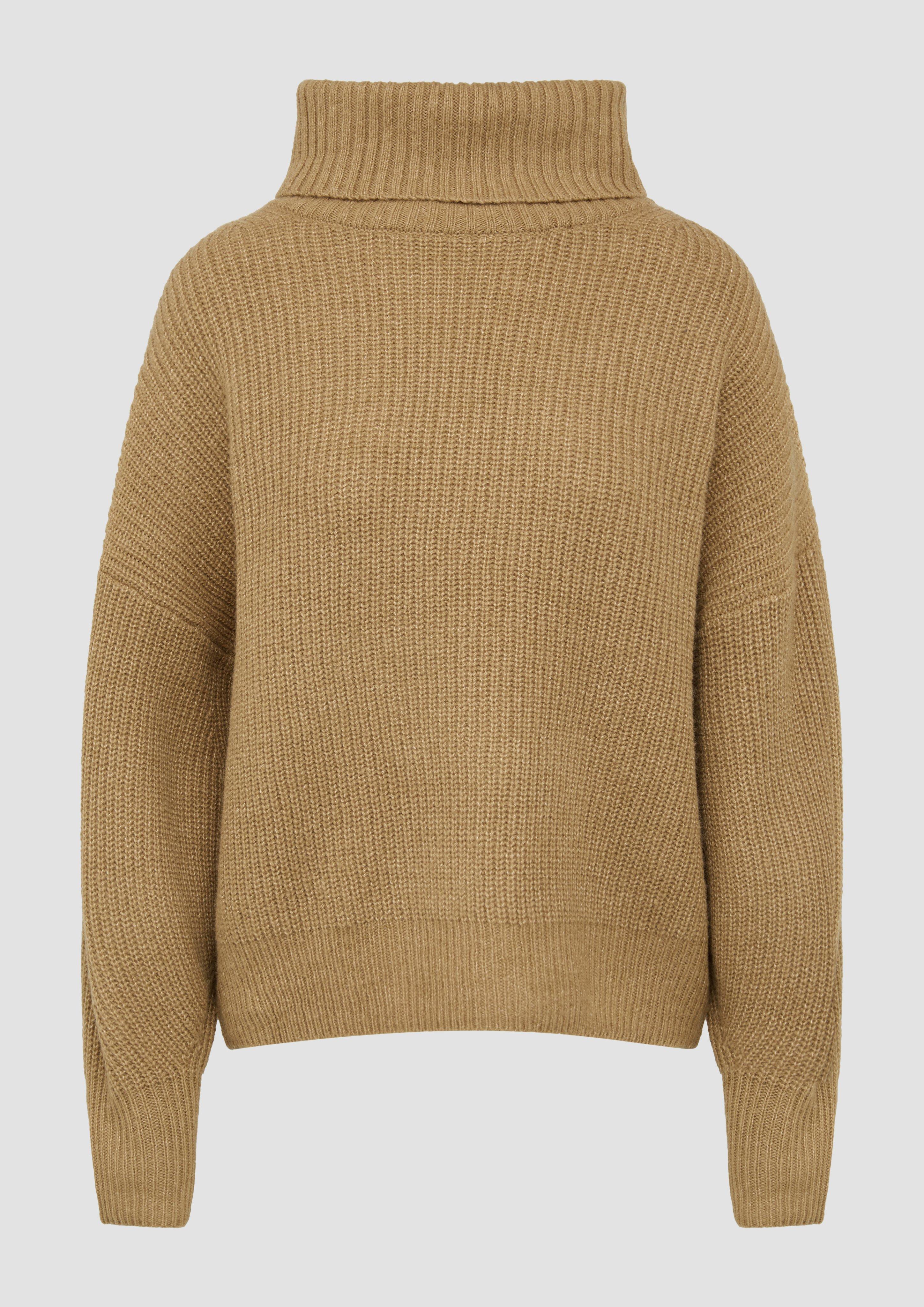 s.Oliver - Oversized Pullover mit Rollkragen, Damen, braun