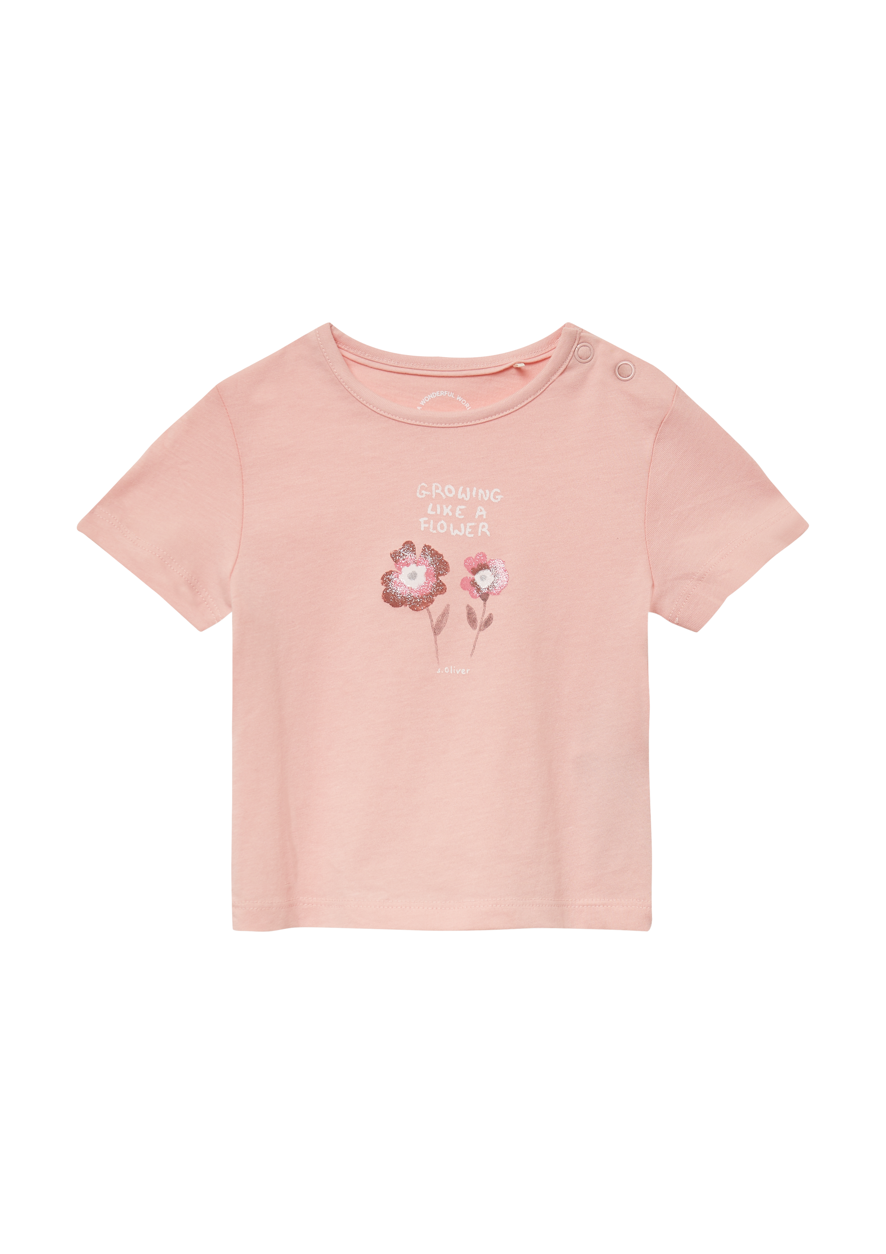 s.Oliver - Jersey-Shirt mit Glitzerprint, Babys, Rosa