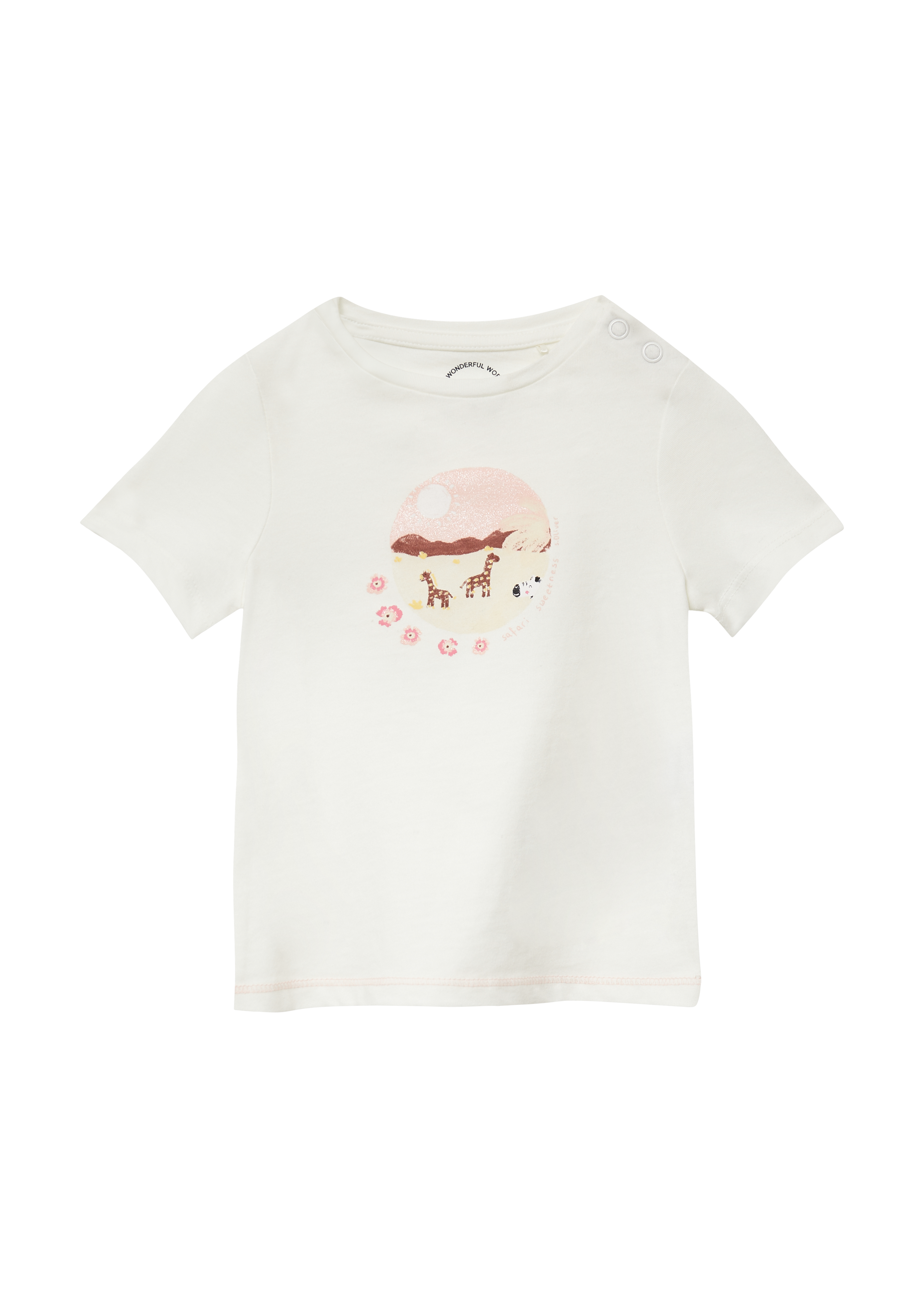 s.Oliver - T-Shirt im A-Shape mit Glitzerprint, Babys, creme|weiß