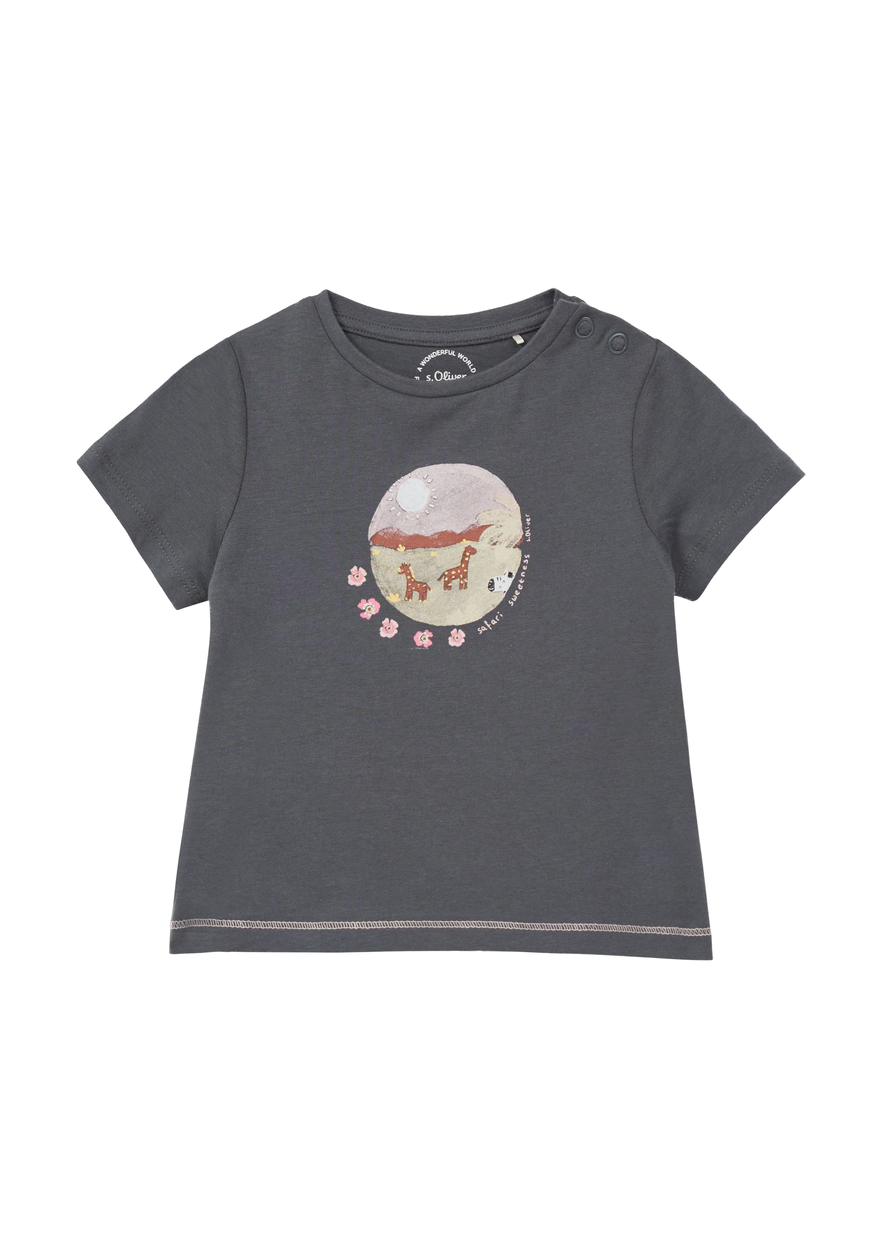 s.Oliver - T-Shirt im A-Shape mit Glitzerprint, Babys, grau