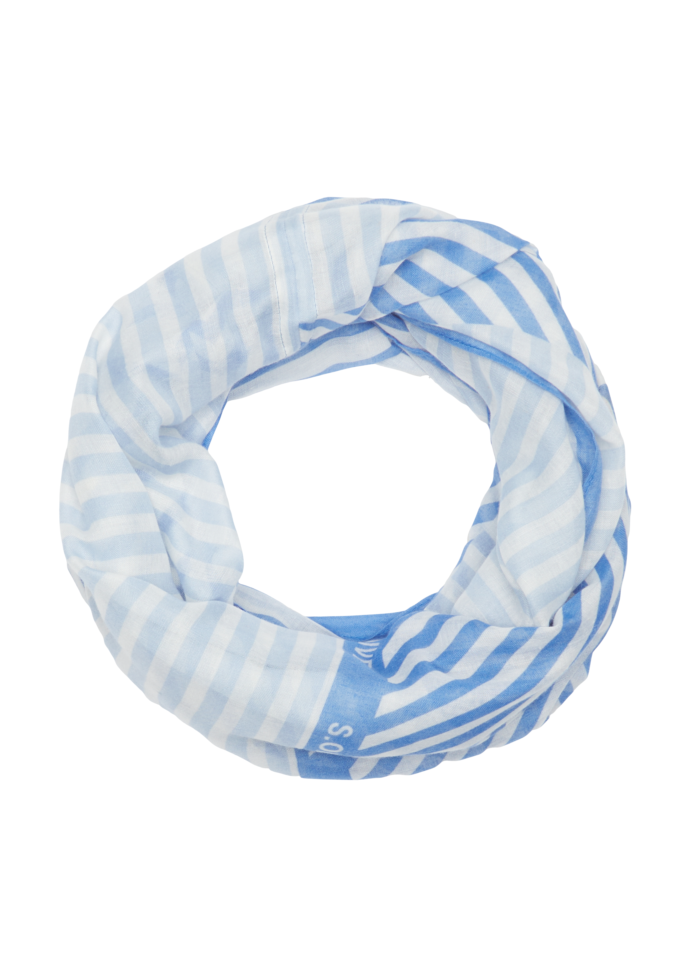 s.Oliver - Lässiger Loop-Schal mit All-over-Print, Damen, blau