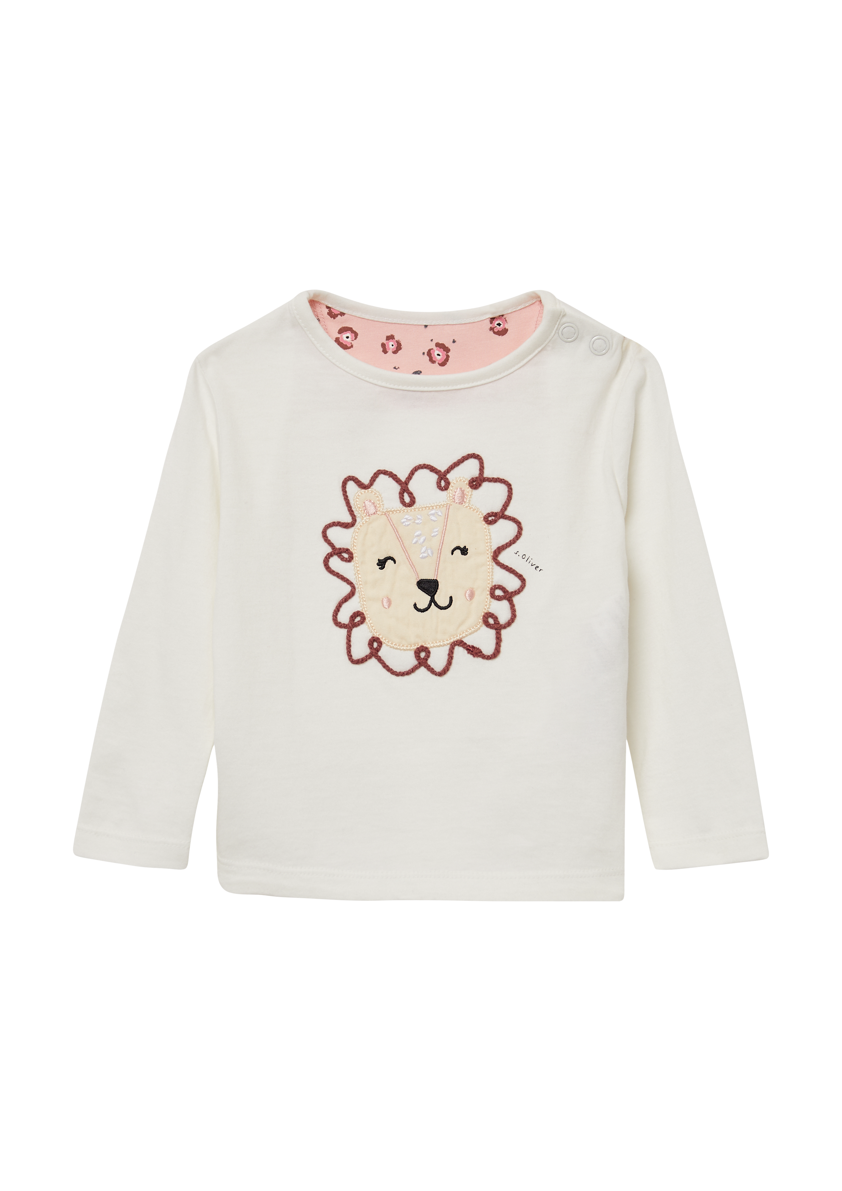 s.Oliver - Longsleeve mit Applikation und abgerundetem Saum, Babys, creme