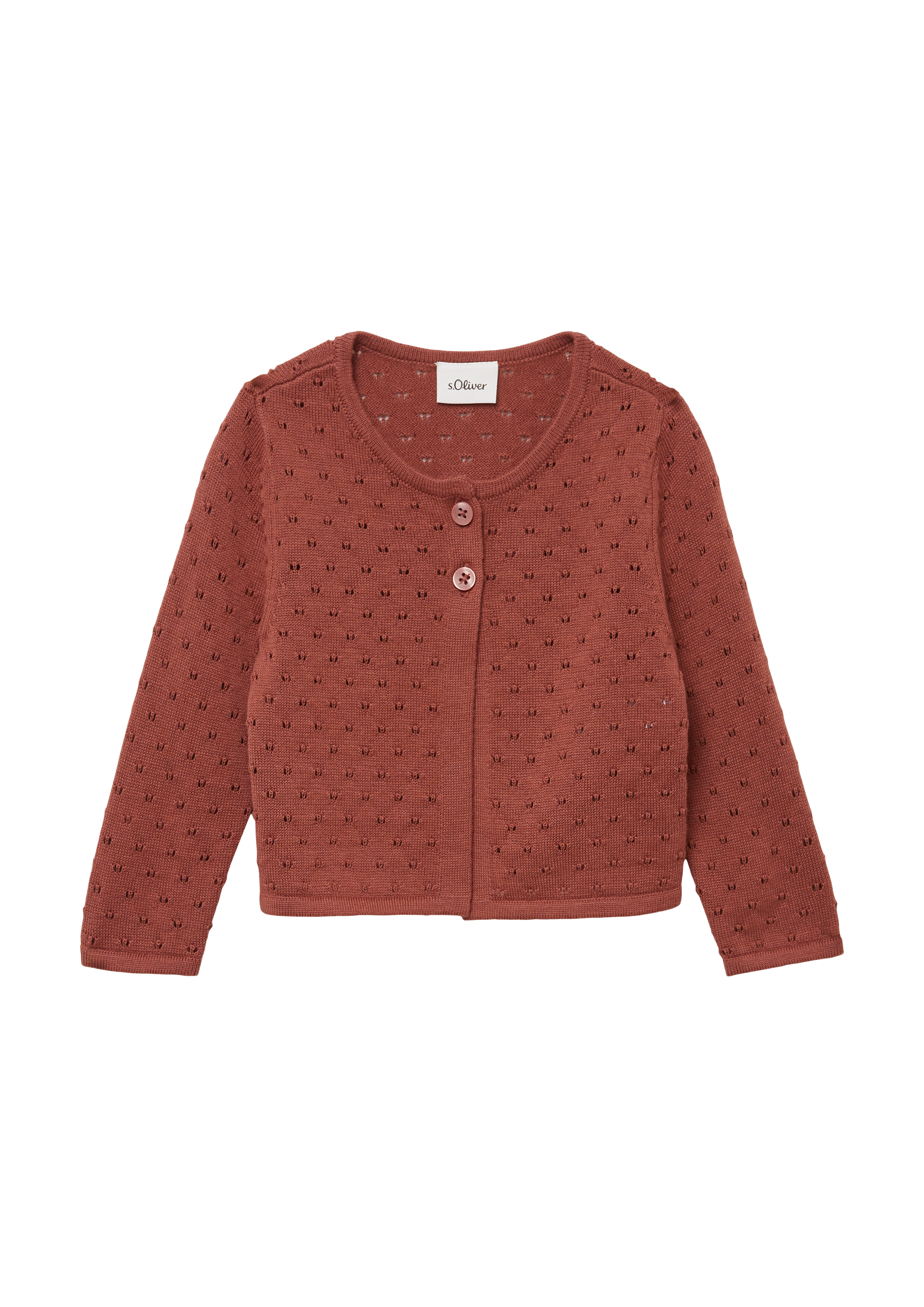 s.Oliver - Verkürzter Cardigan aus Ajourstrick, Babys, rot
