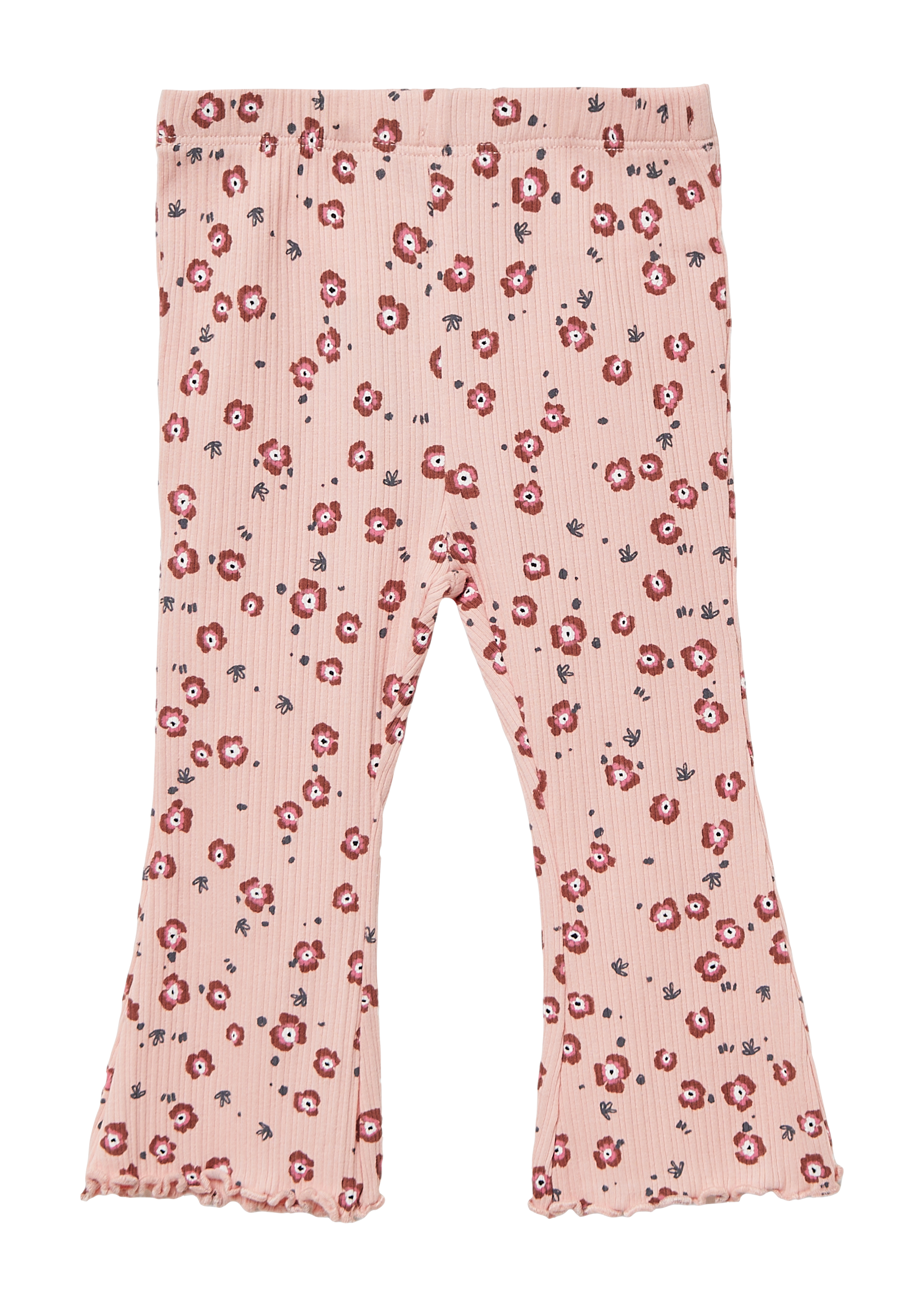 s.Oliver - Elastische Leggings aus Rippware mit Flared Leg, Babys, pink|mehrfarbig