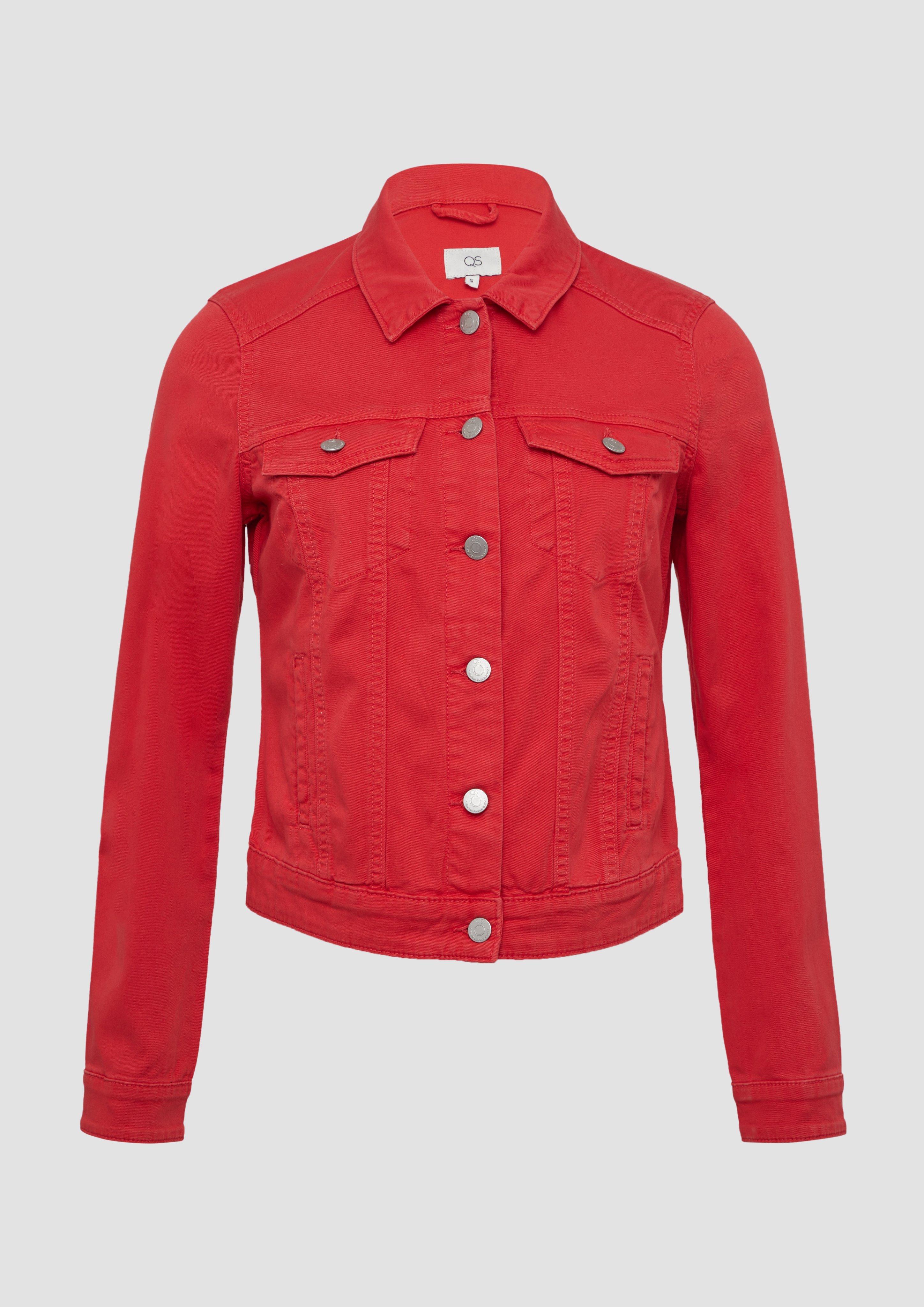 QS - Jeansjacke im Slim Fit, Damen, rot