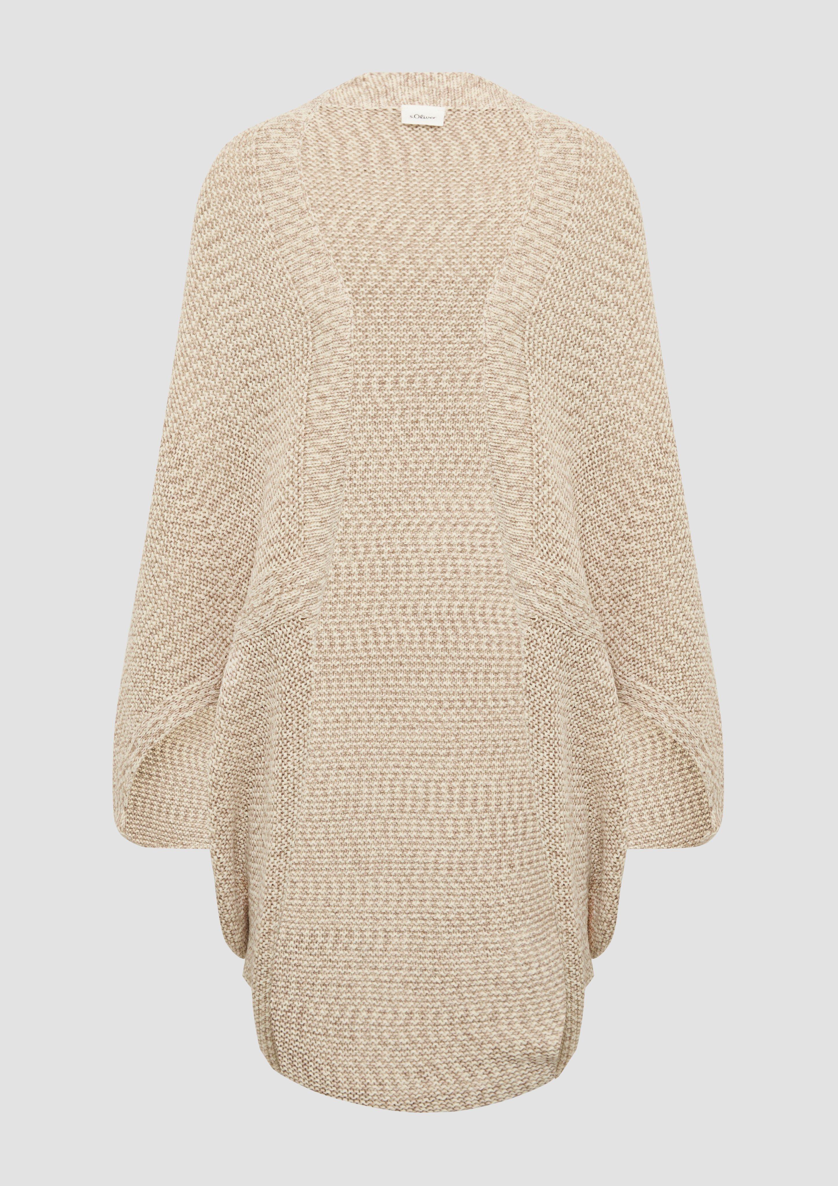 s.Oliver - Strickponcho in O-Shape, Damen, Beige
