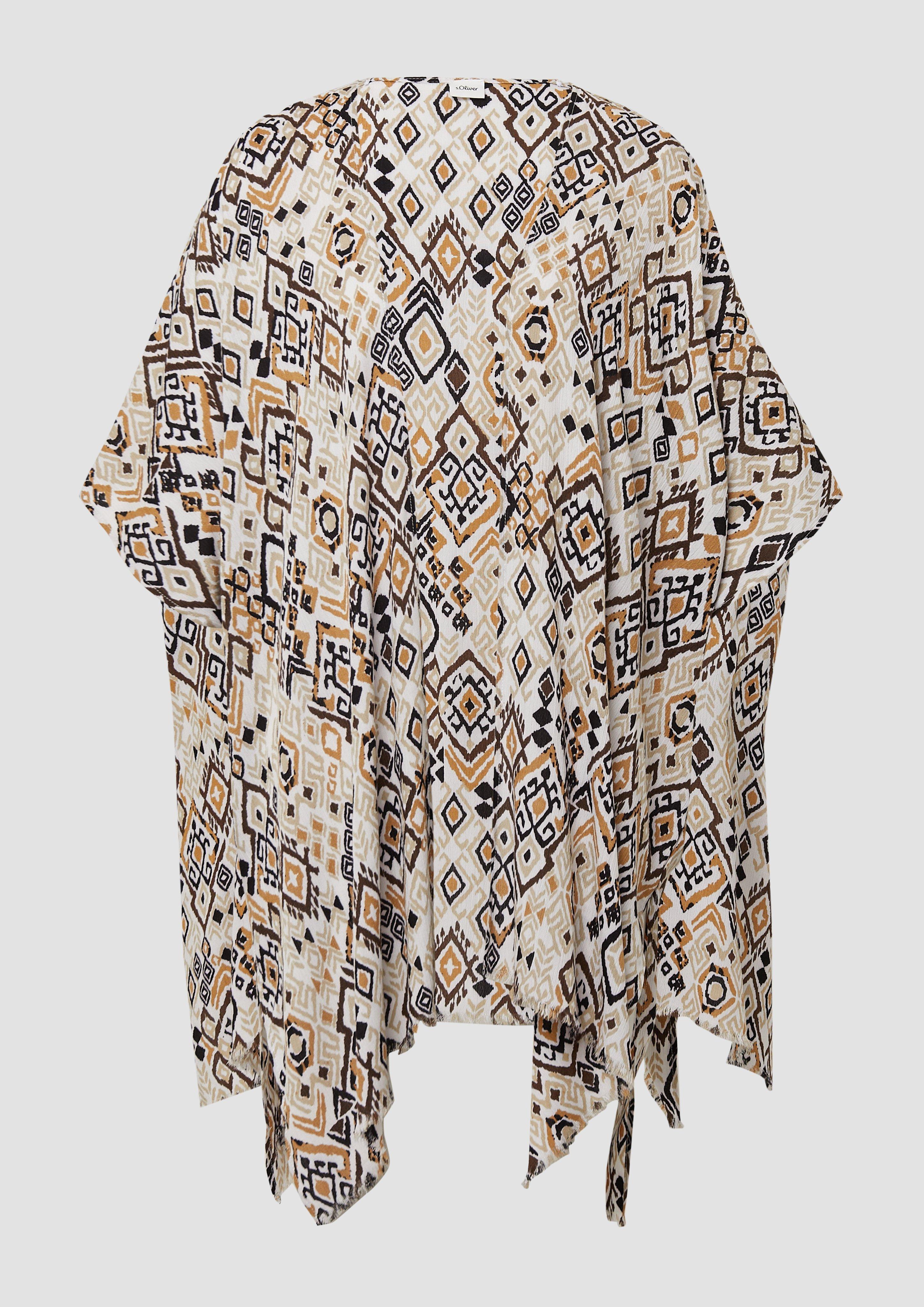 s.Oliver - Poncho mit Artwork, Damen, braun