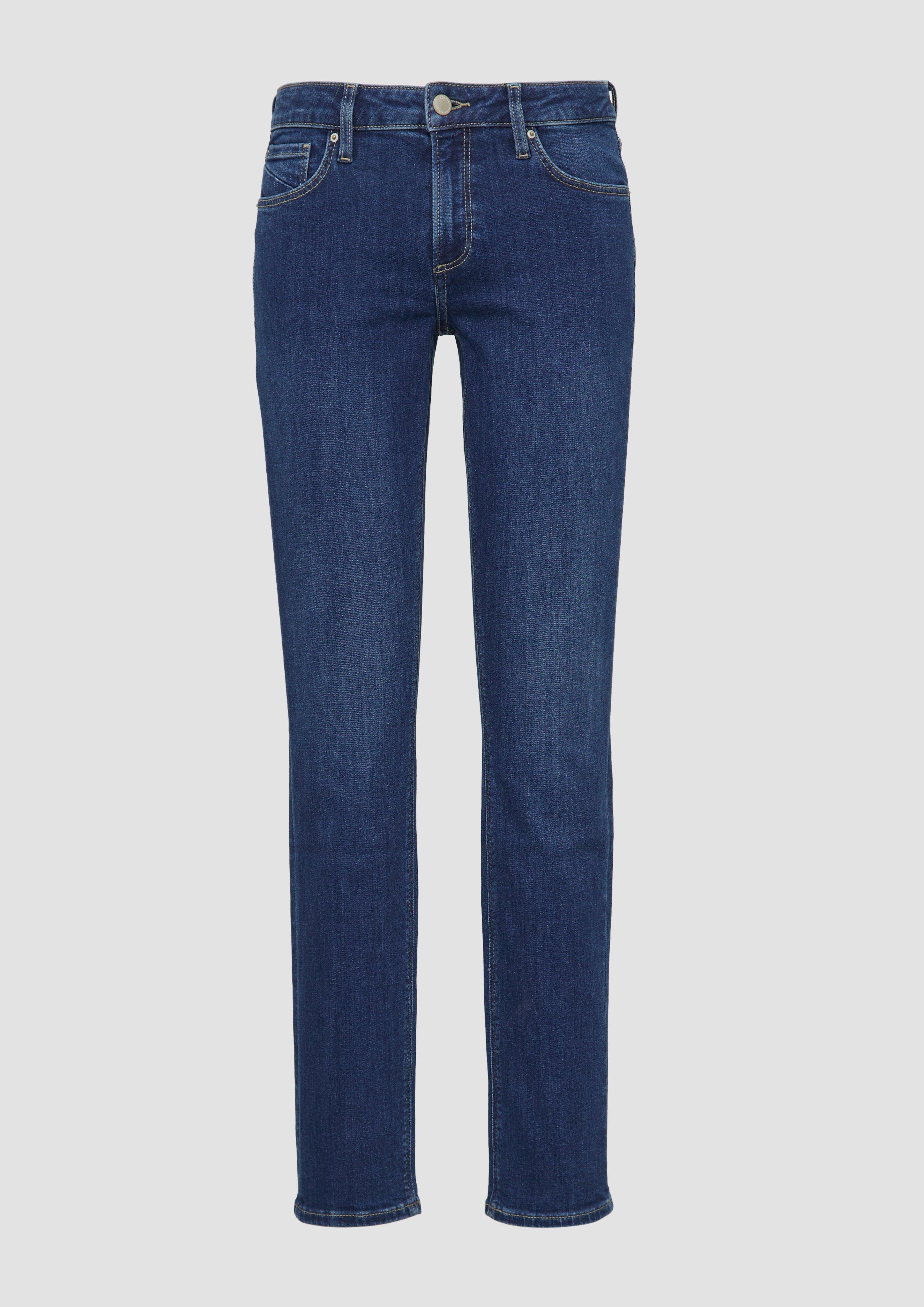 QS - Jeans Catie / Slim Fit / Mid Rise / Slim Leg, Damen, blau