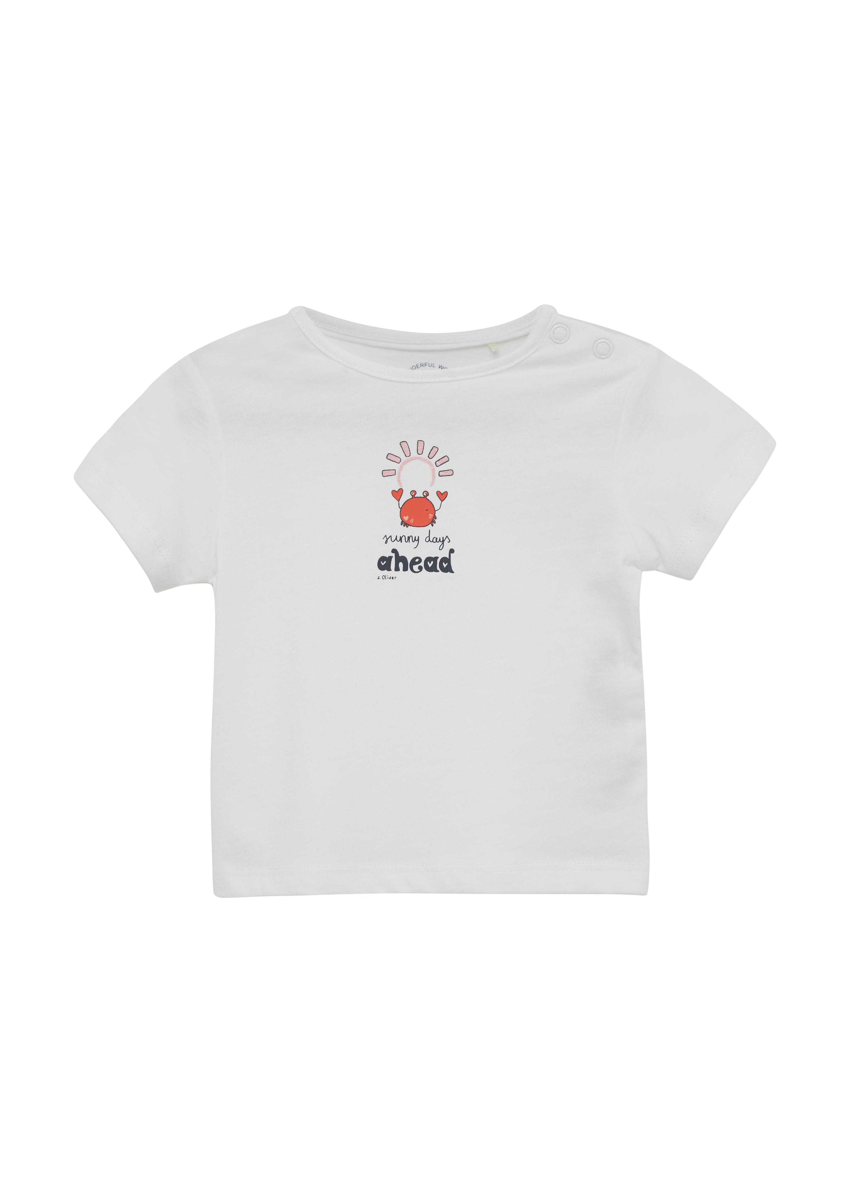 s.Oliver - Jersey-Shirt aus Baumwolle mit Glitzerprint, Babys, weiß