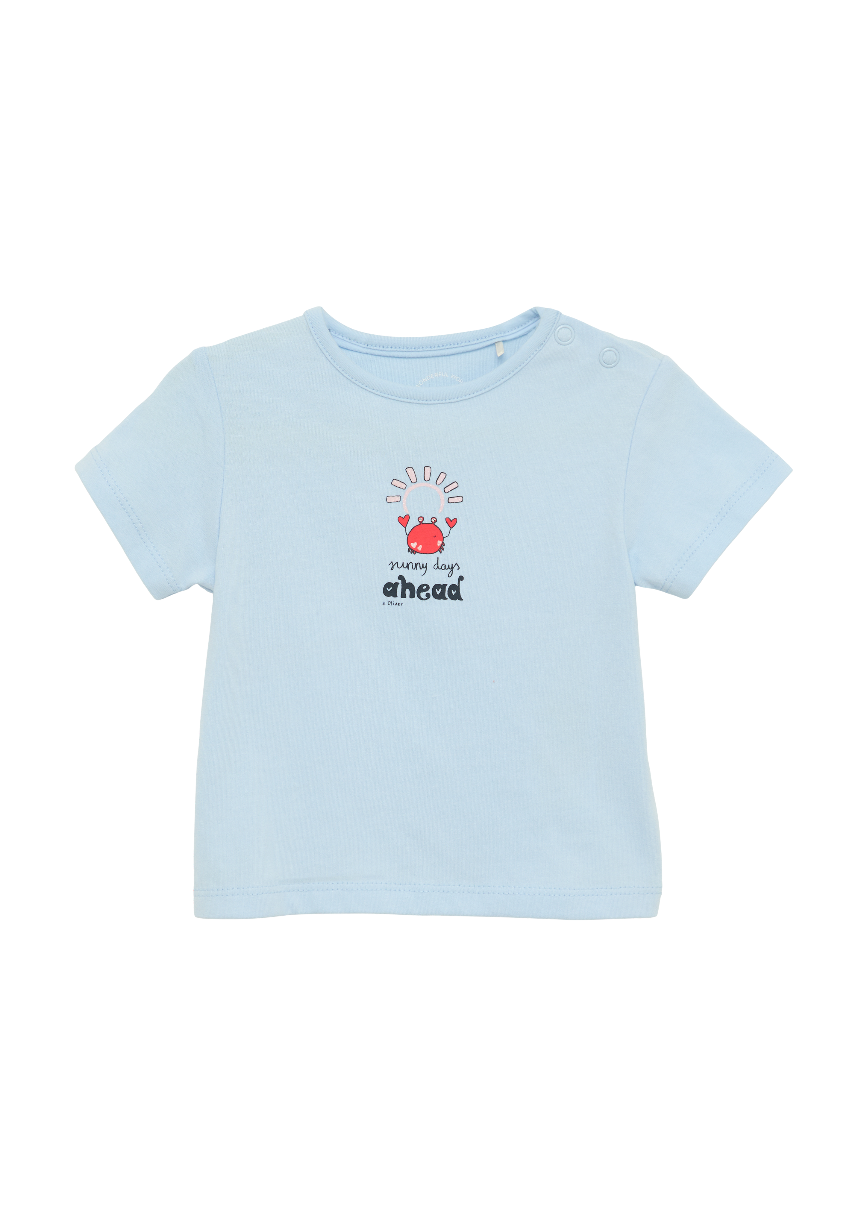 s.Oliver - Jersey-Shirt aus Baumwolle mit Glitzerprint, Babys, blau