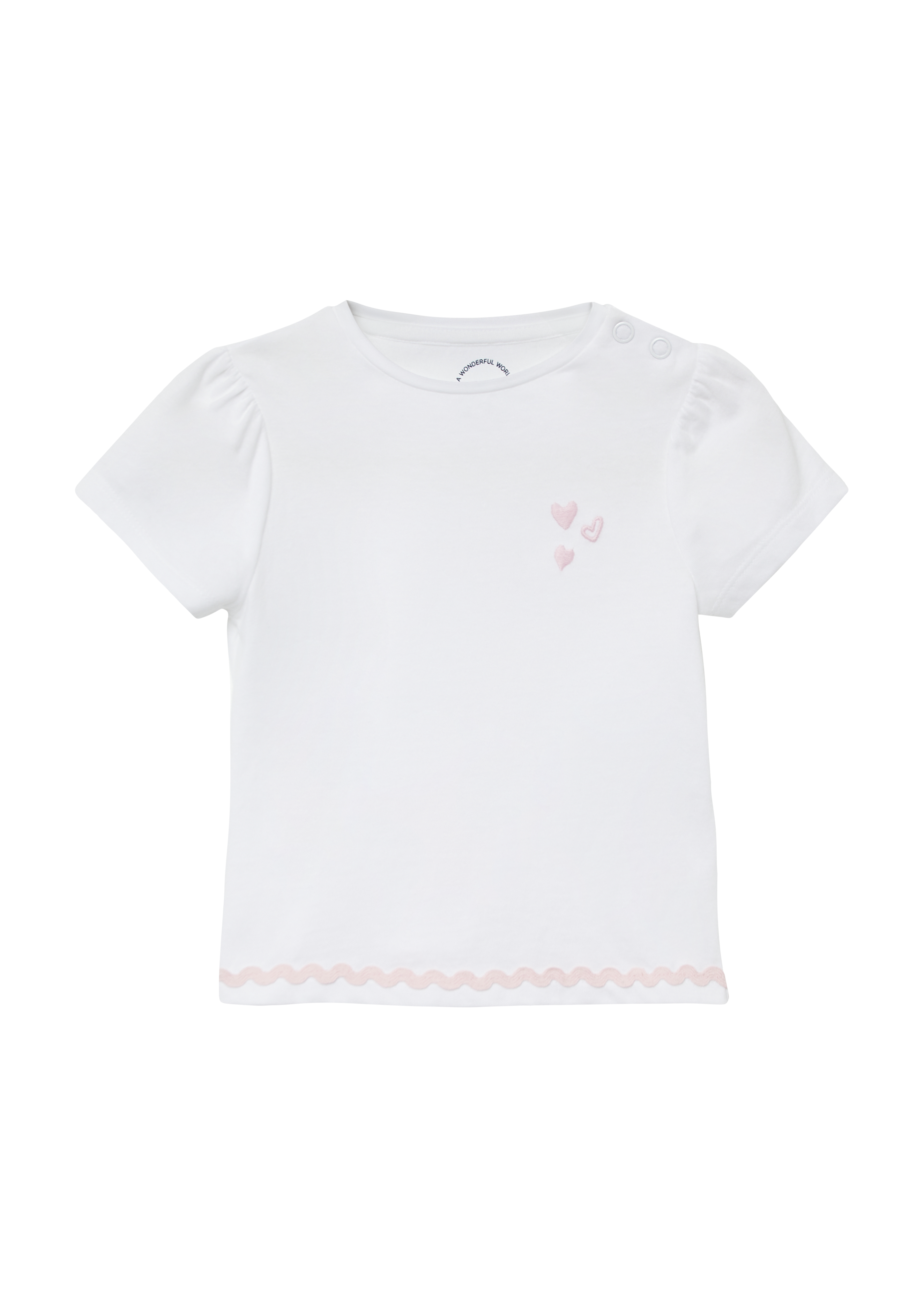 s.Oliver - Baumwoll-T-Shirt in A-Shape mit Stickerei, Babys, weiß