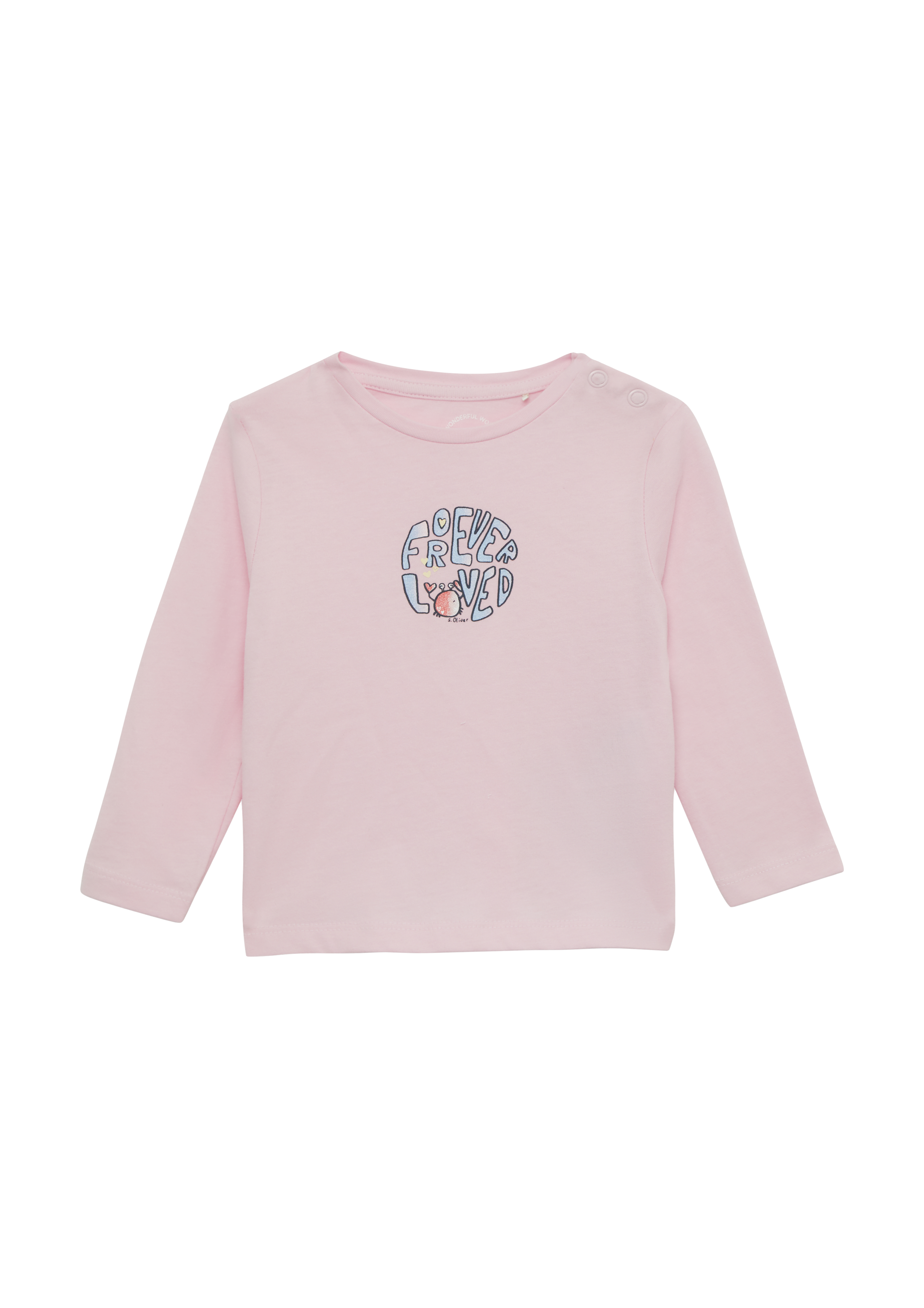 s.Oliver - Jersey-Longsleeve mit Frontprint, Babys, Rosa