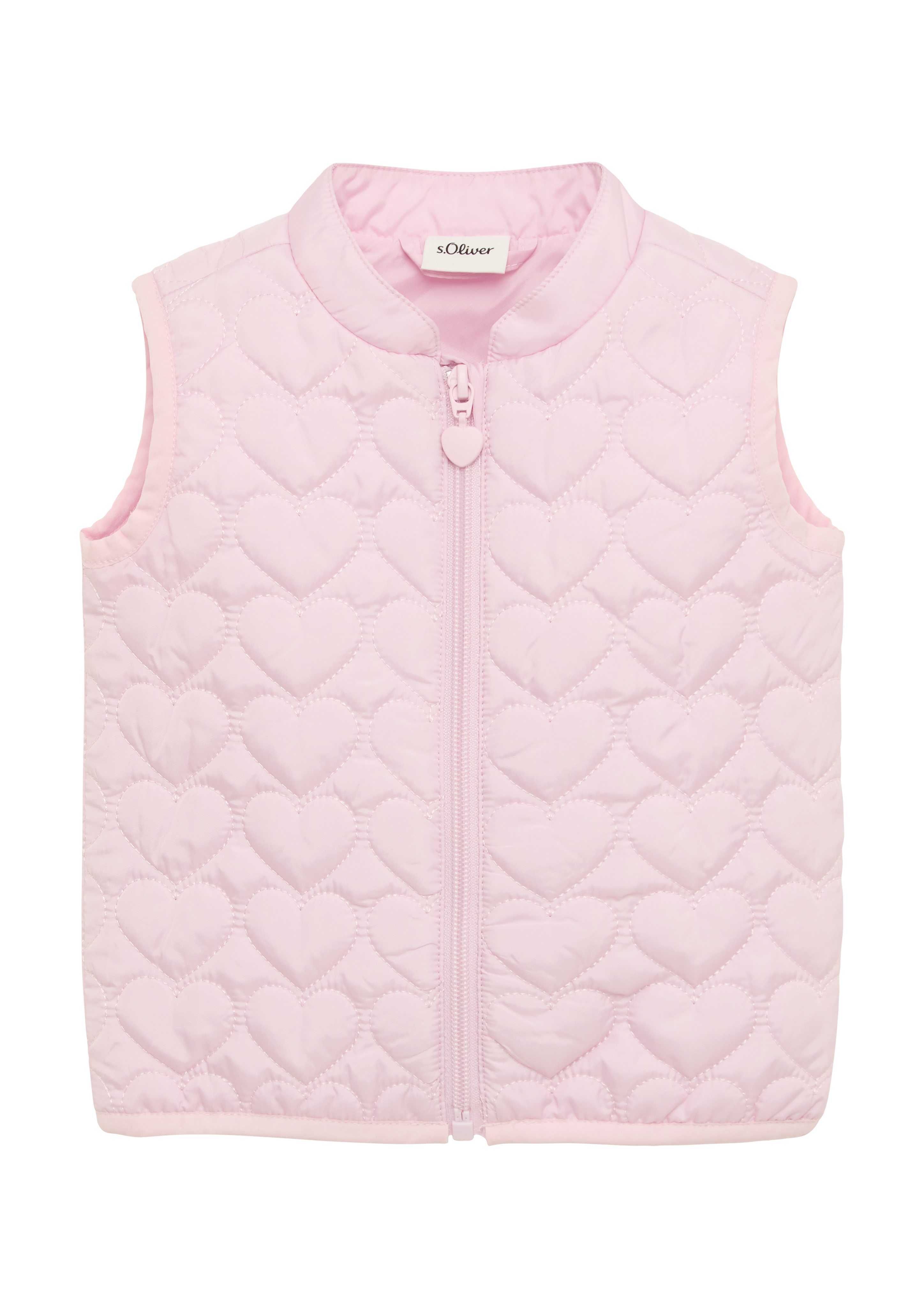 s.Oliver - Steppweste mit Stehkragen und Herzchen-Muster, Babys, Rosa