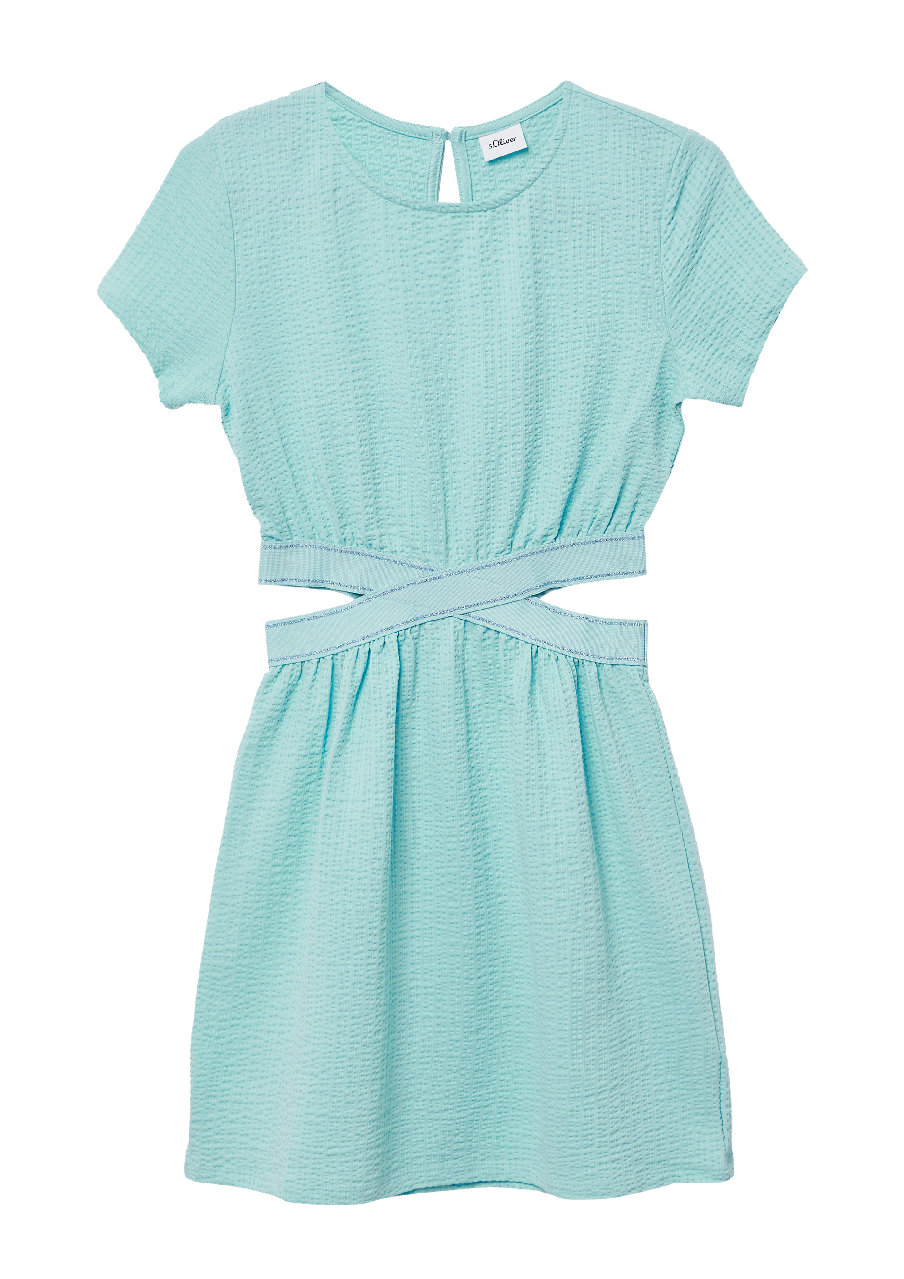 s.Oliver - Strukturiertes Kleid mit Cut-out, Mädchen, türkis