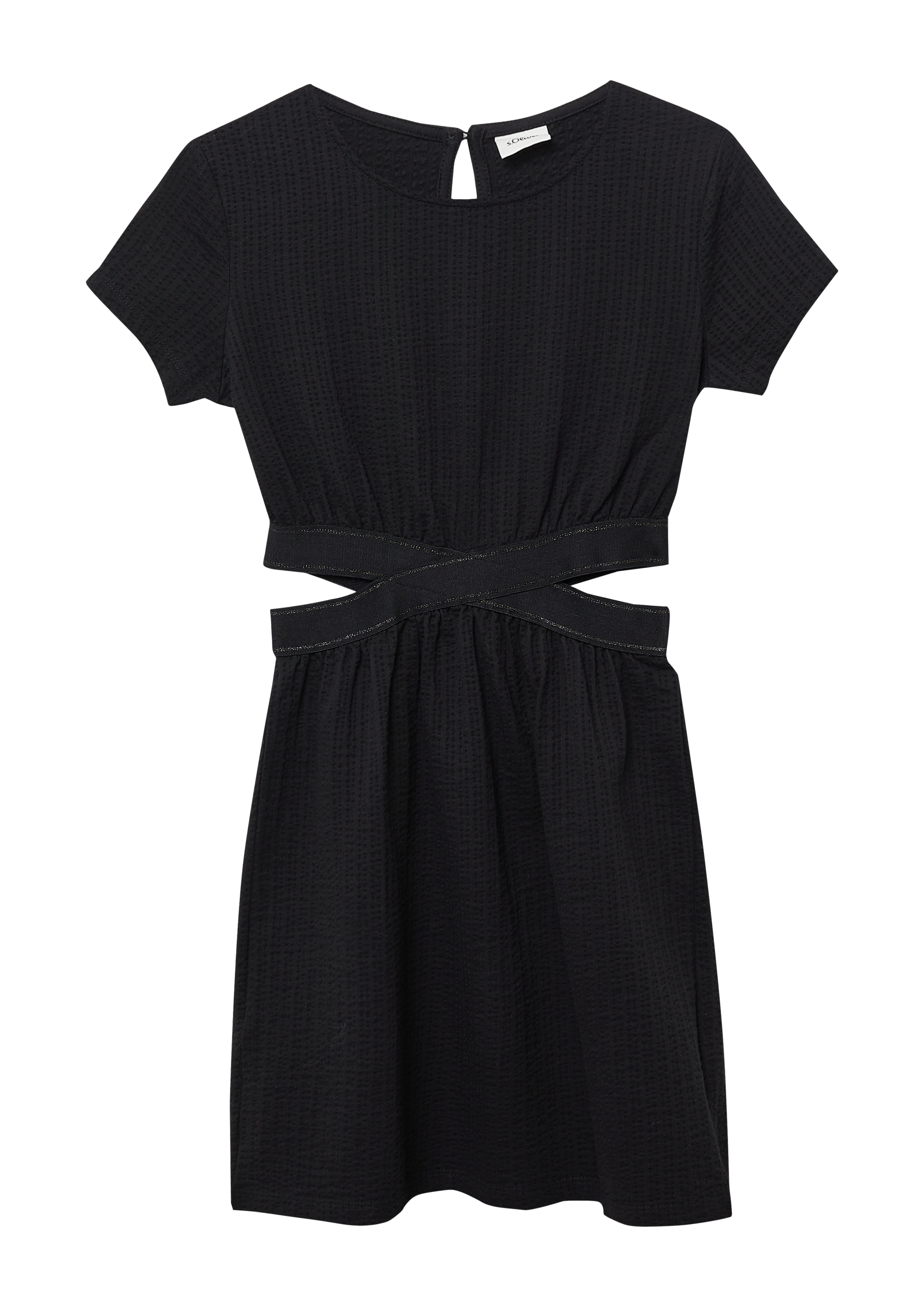 s.Oliver - Strukturiertes Kleid mit Cut-out, Mädchen, schwarz