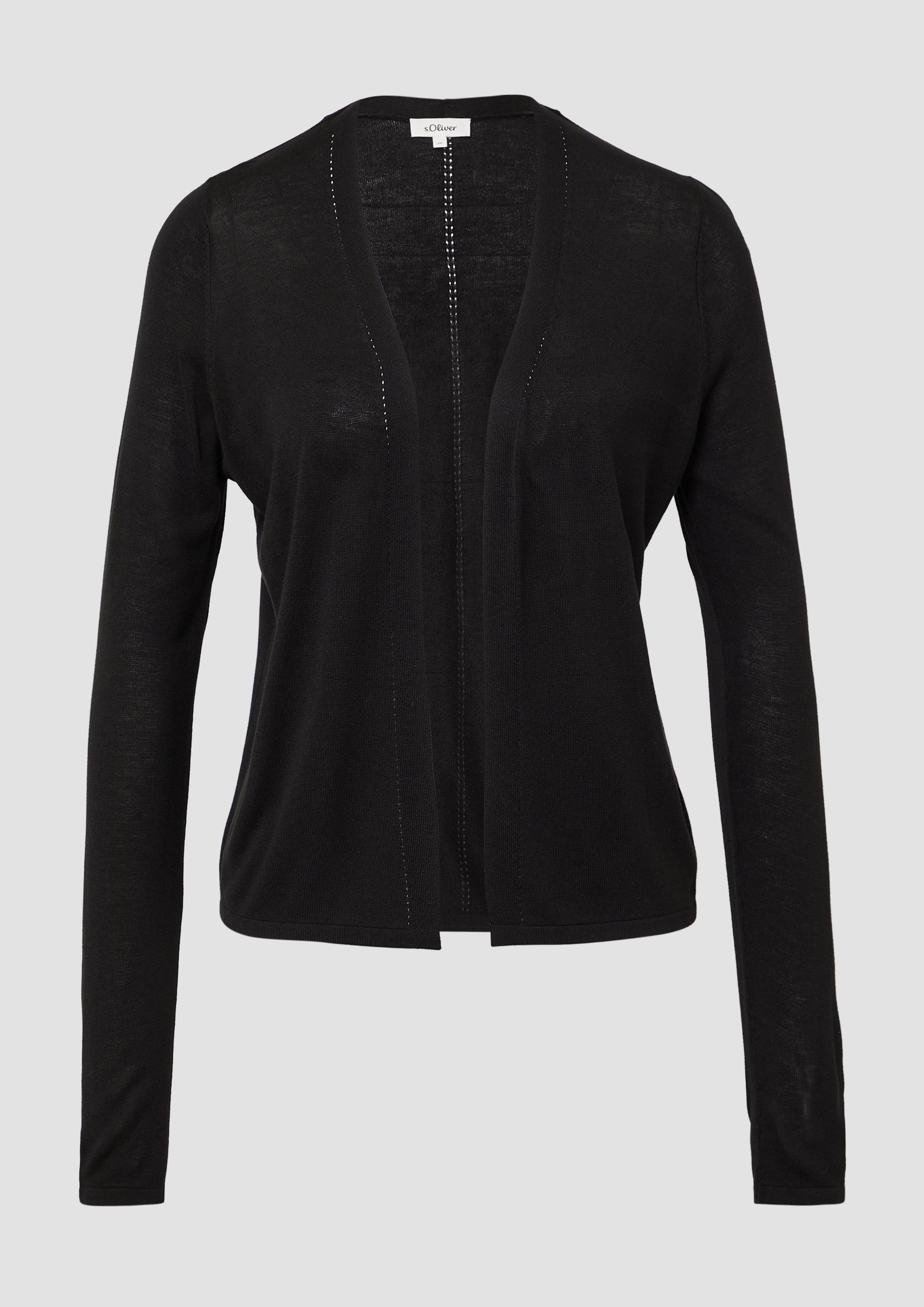 s.Oliver - Leichte Strickjacke aus Viskose, Damen, schwarz