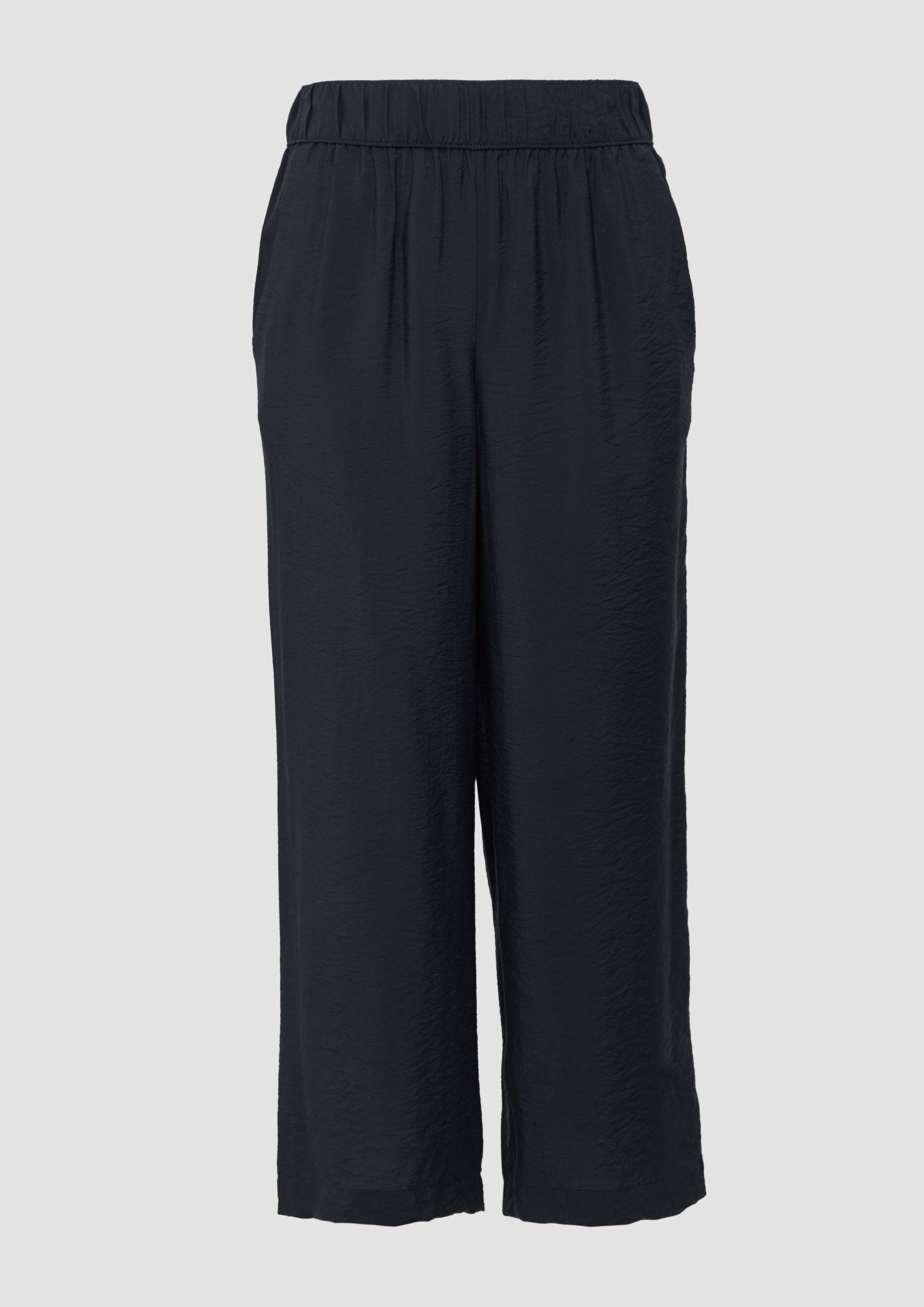 s.Oliver - Strukturierte Culotte mit Elastikbund und Eingrifftaschen, Damen, blau