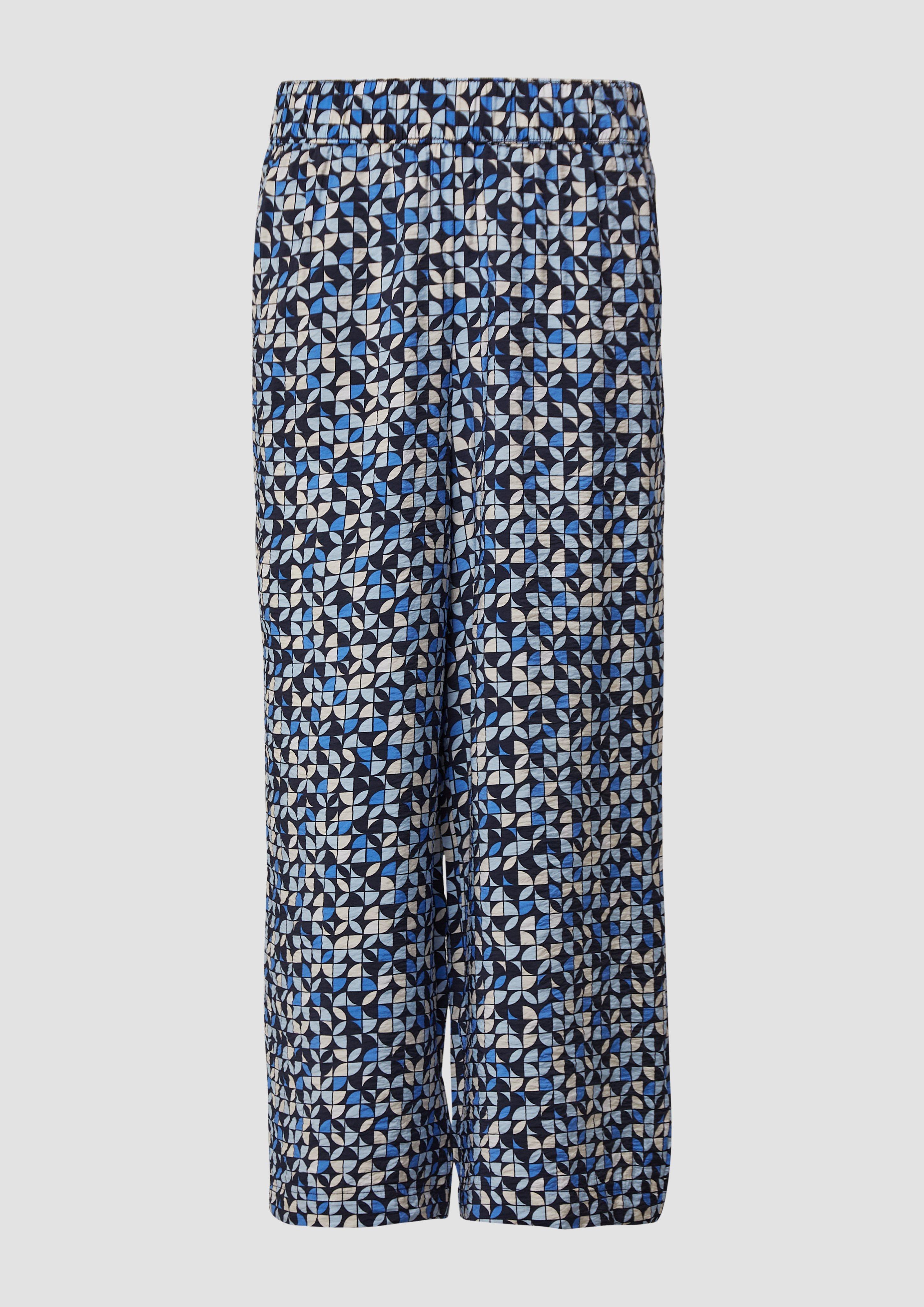 s.Oliver - Strukturierte Culotte mit Elastikbund und Eingrifftaschen, Damen, blau