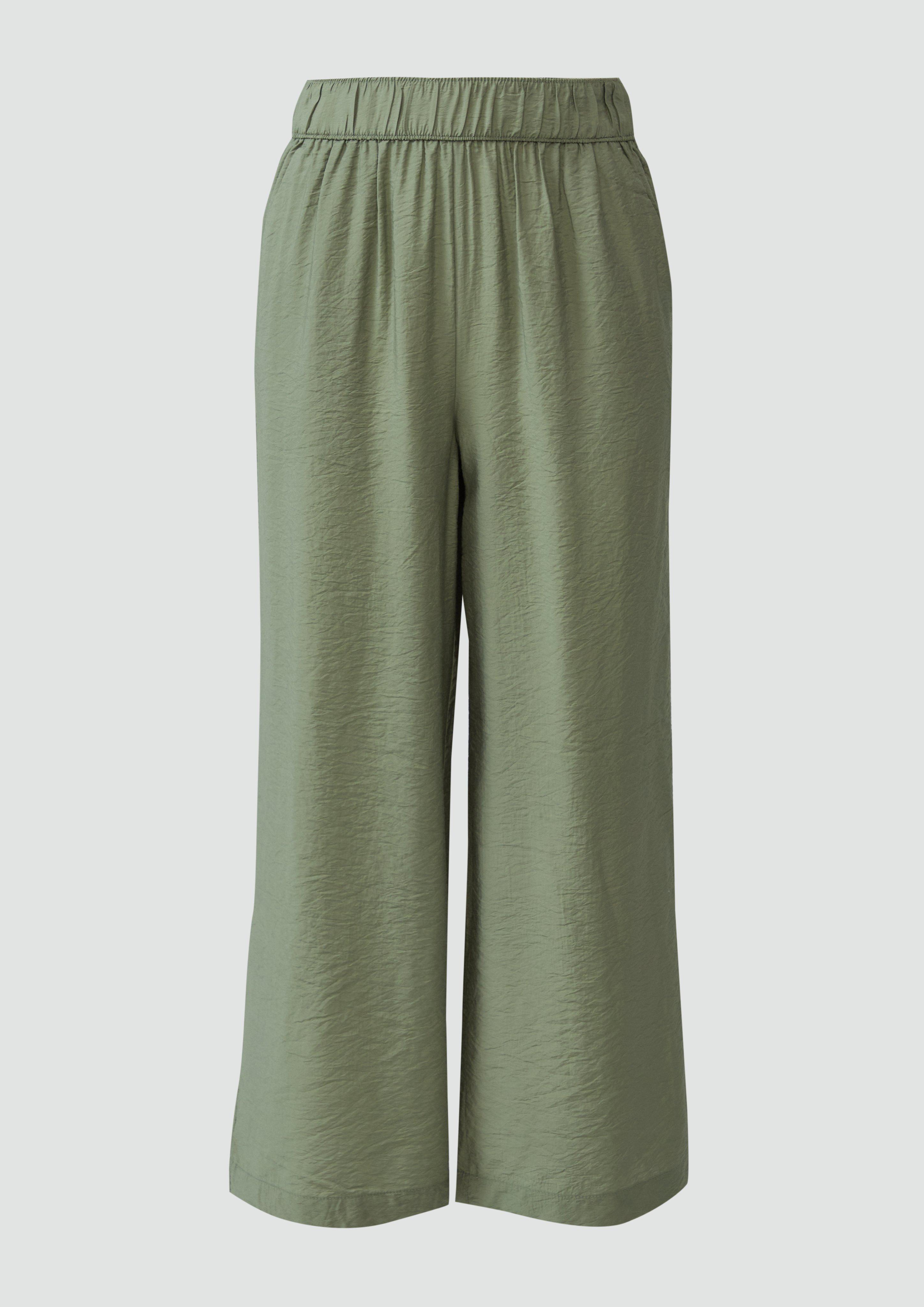 s.Oliver - Strukturierte Culotte mit Elastikbund und Eingrifftaschen, Damen, grün