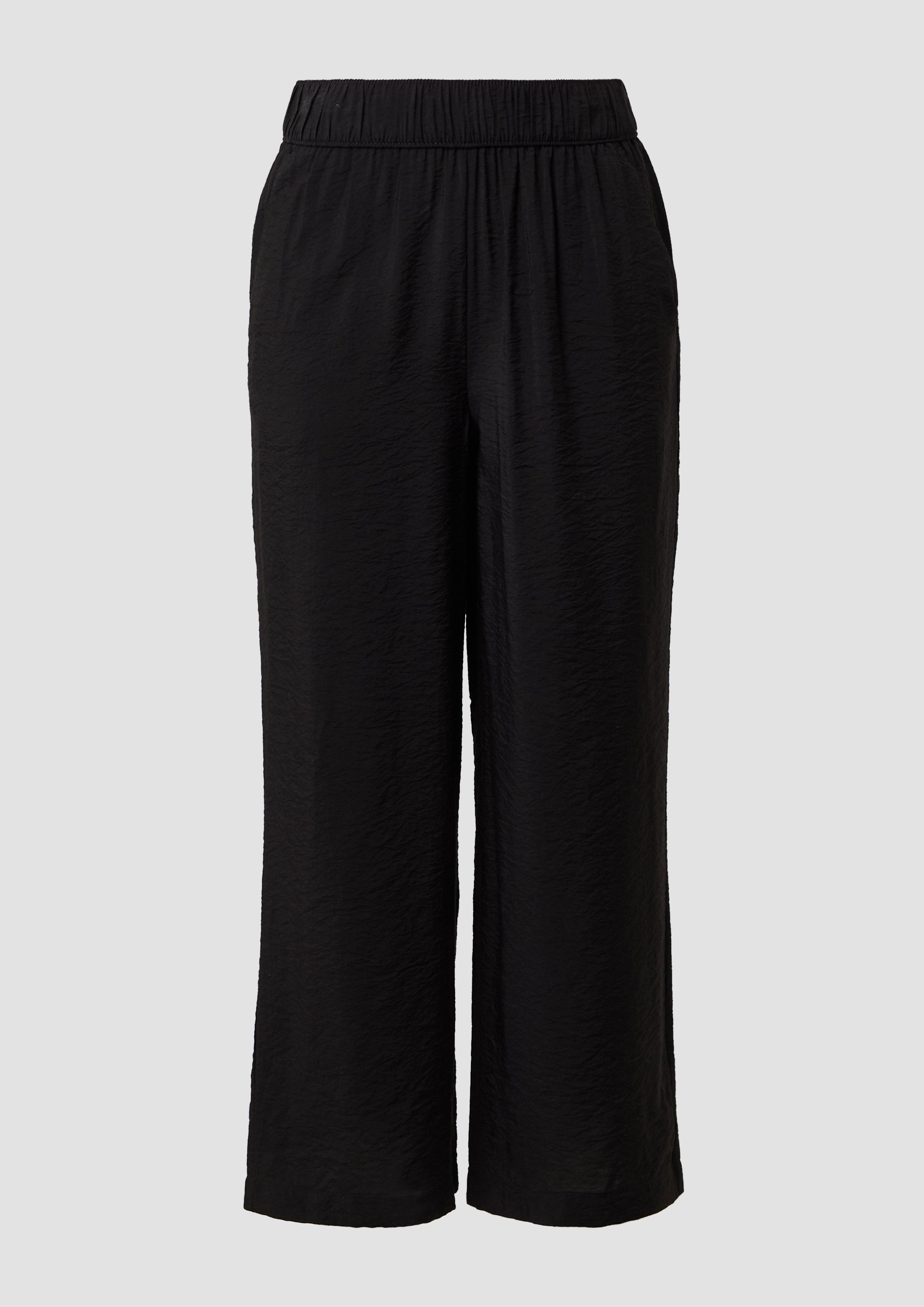 s.Oliver - Strukturierte Culotte mit Elastikbund und Eingrifftaschen, Damen, schwarz