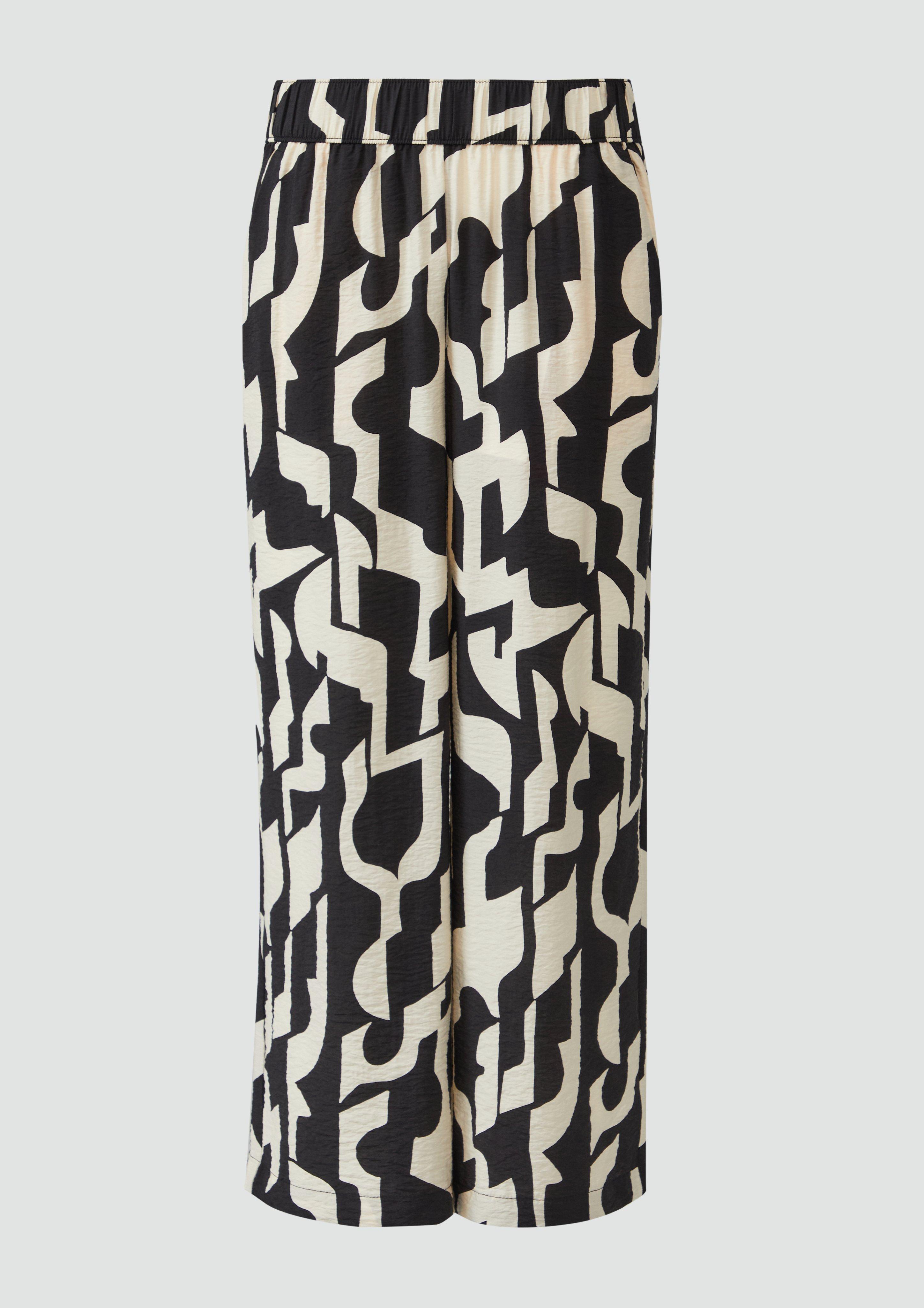 s.Oliver - Strukturierte Culotte mit Elastikbund und Eingrifftaschen, Damen, schwarz
