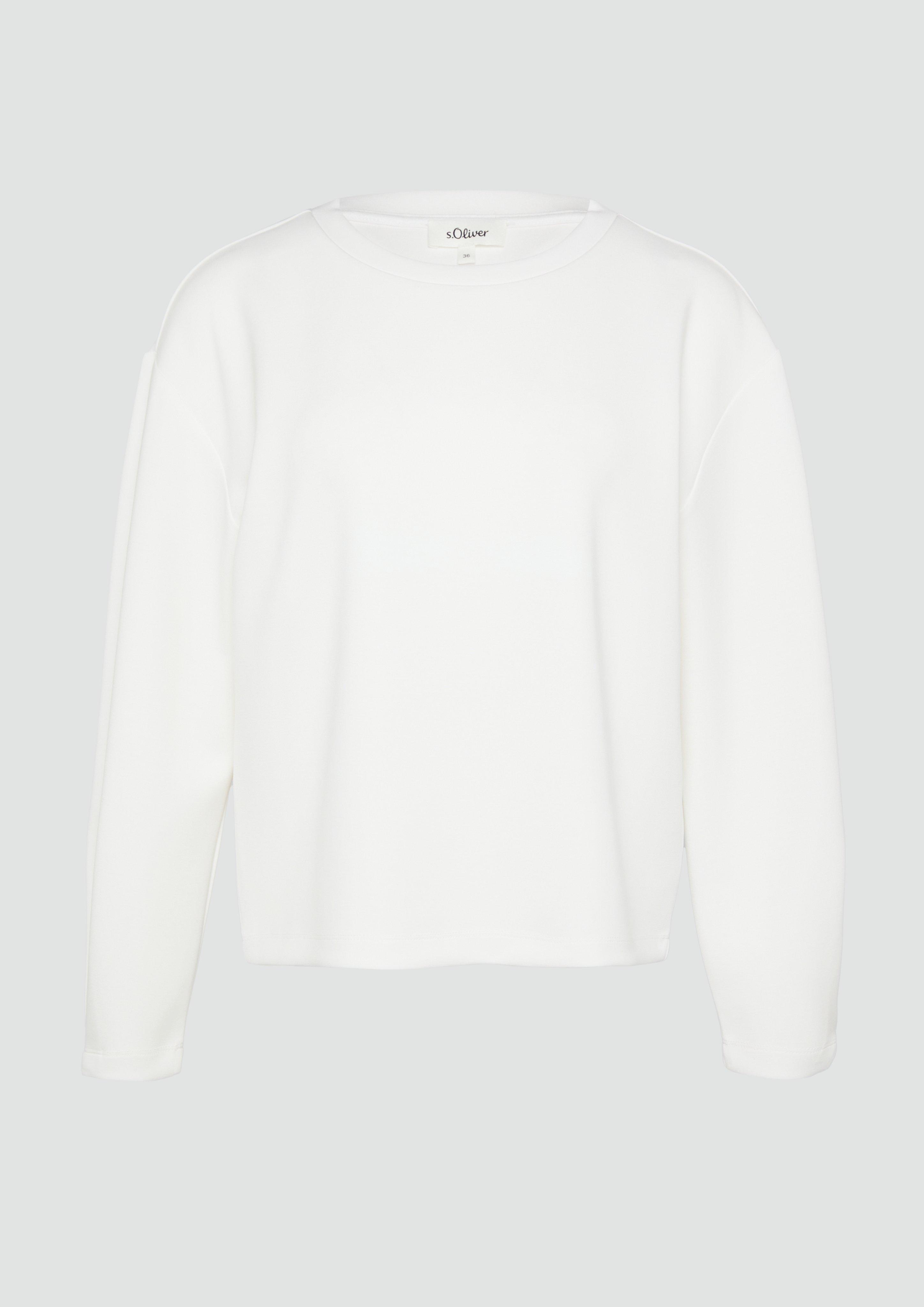 s.Oliver - Scuba-Sweatshirt aus Modalmix mit Faltendetail, Damen, creme