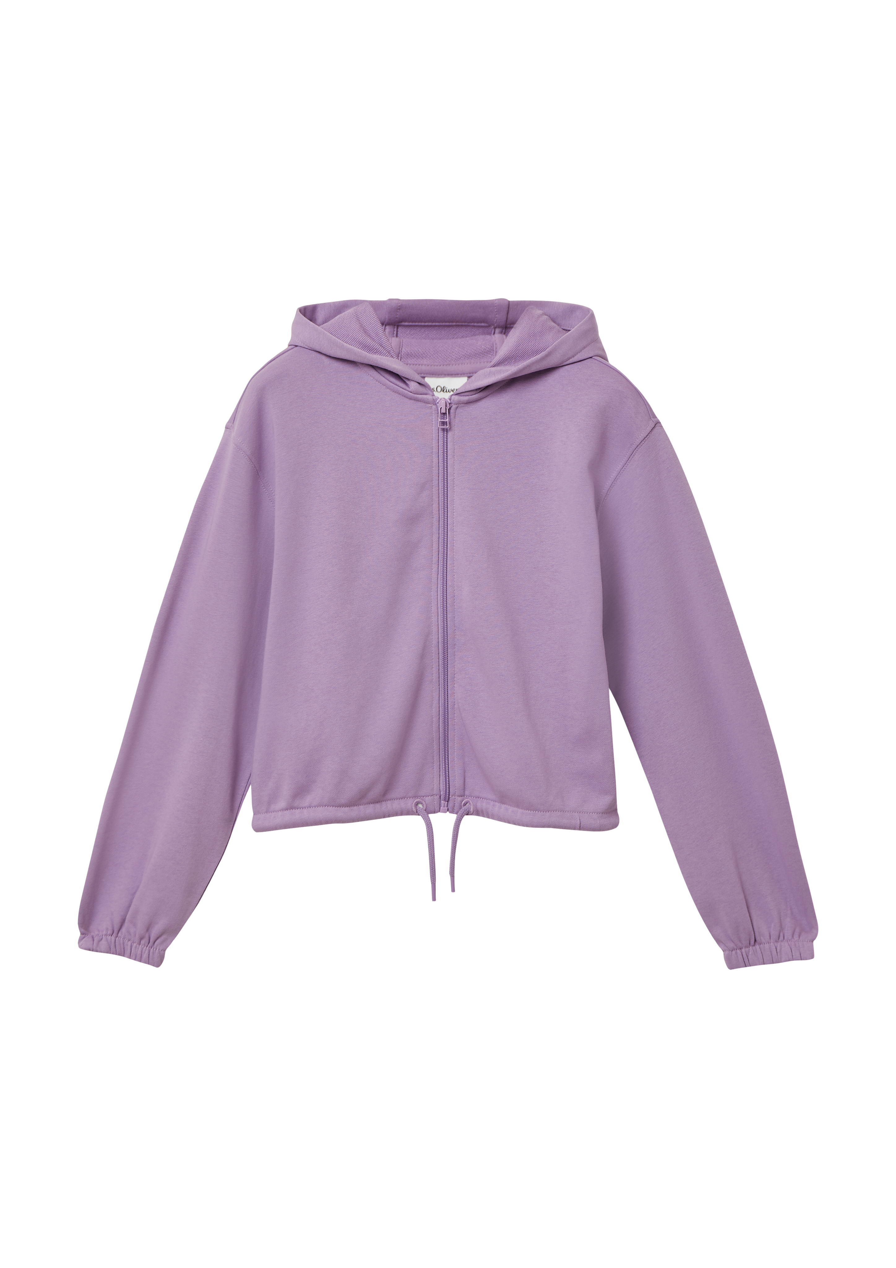 s.Oliver - Verkürzte Sweatjacke mit Kapuze und überschnittenen Schultern, Mädchen, lila