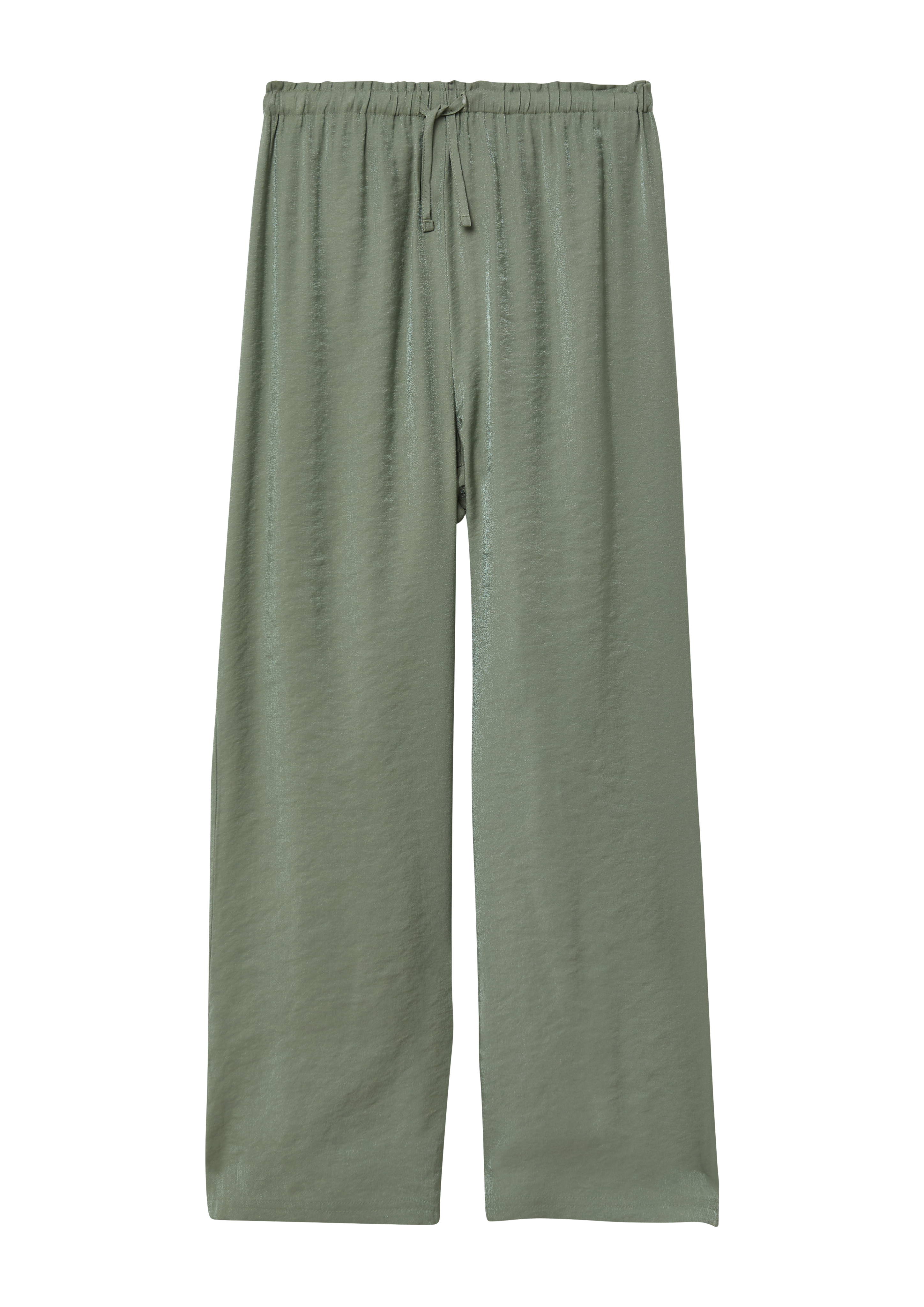 s.Oliver - Glänzende Wide-Leg-Hose mit Elastikbund, Mädchen, Grün