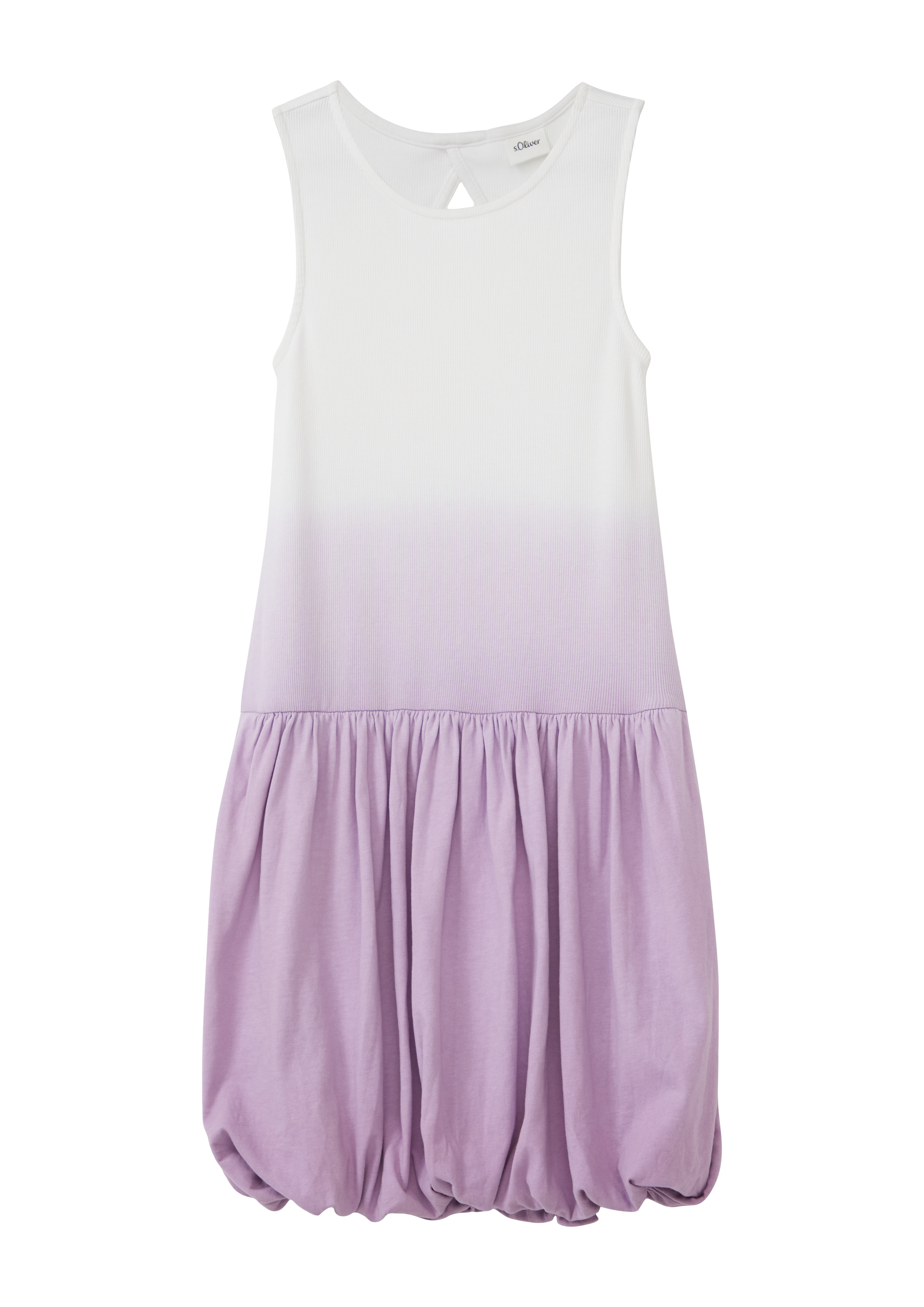 s.Oliver - Kurzes Kleid mit Ballon-Rock und Farbverlauf, Mädchen, lila|weiß