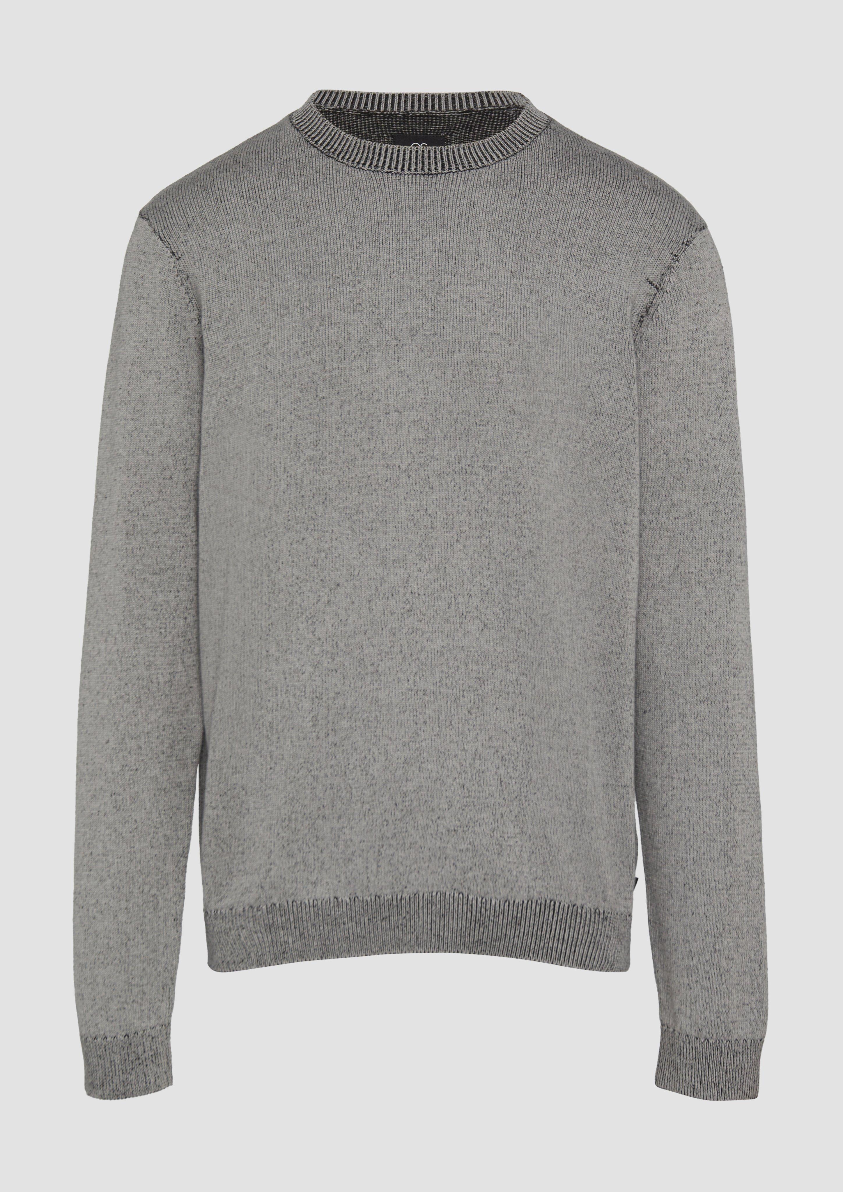 QS - Strickpullover in melierter Optik, Herren, grau