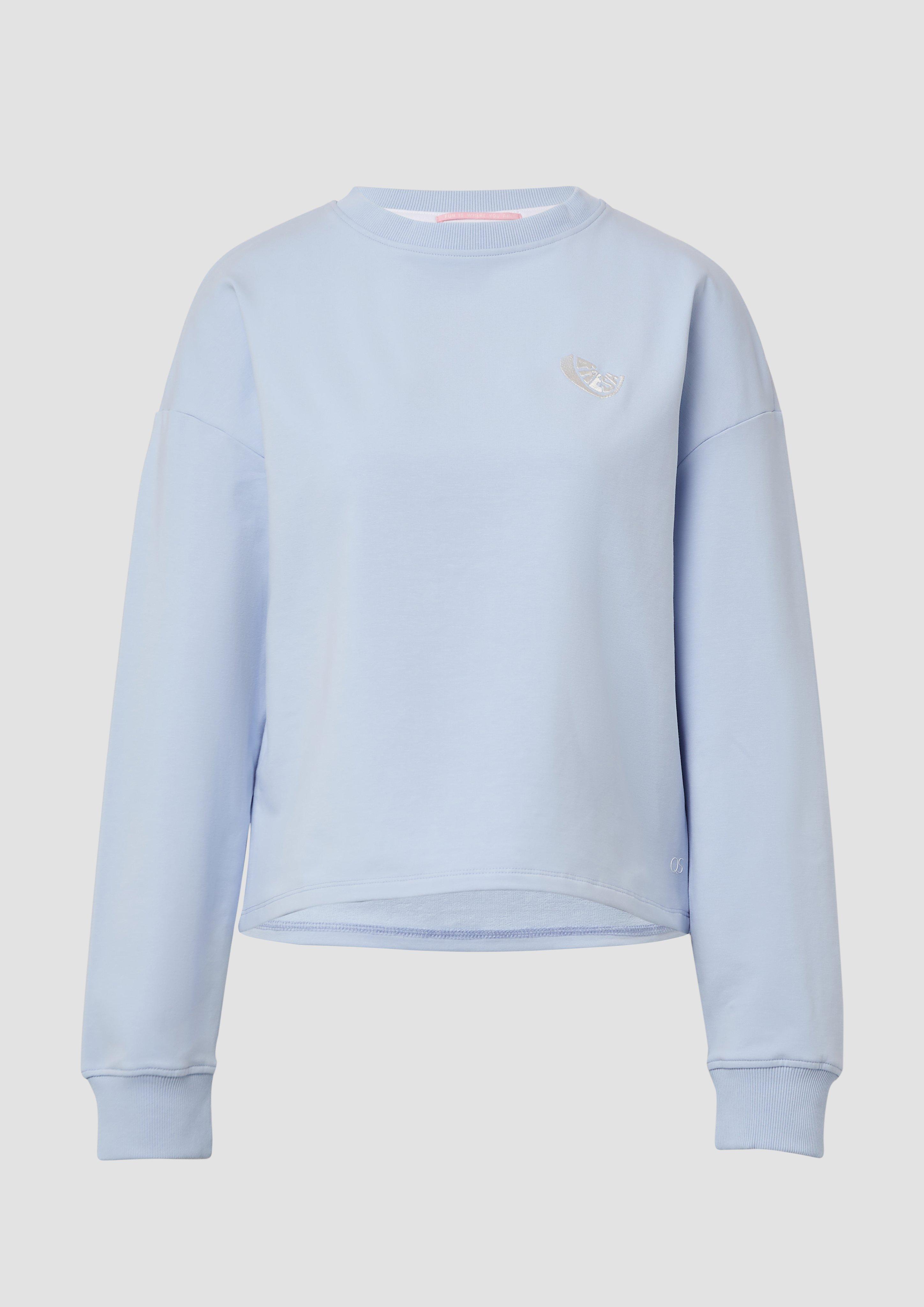 QS - Sweatshirt mit Stickerei, Damen, blau