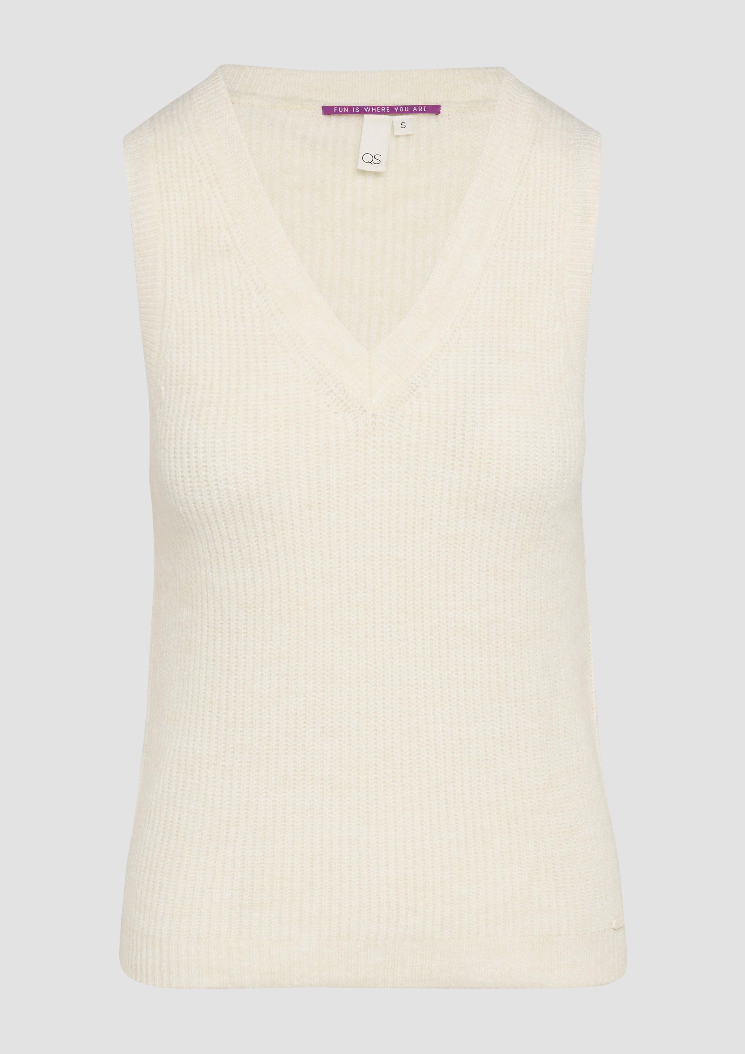 Thumbnail - QS - Schmaler Rippstrick-Pullunder, Damen, Beige