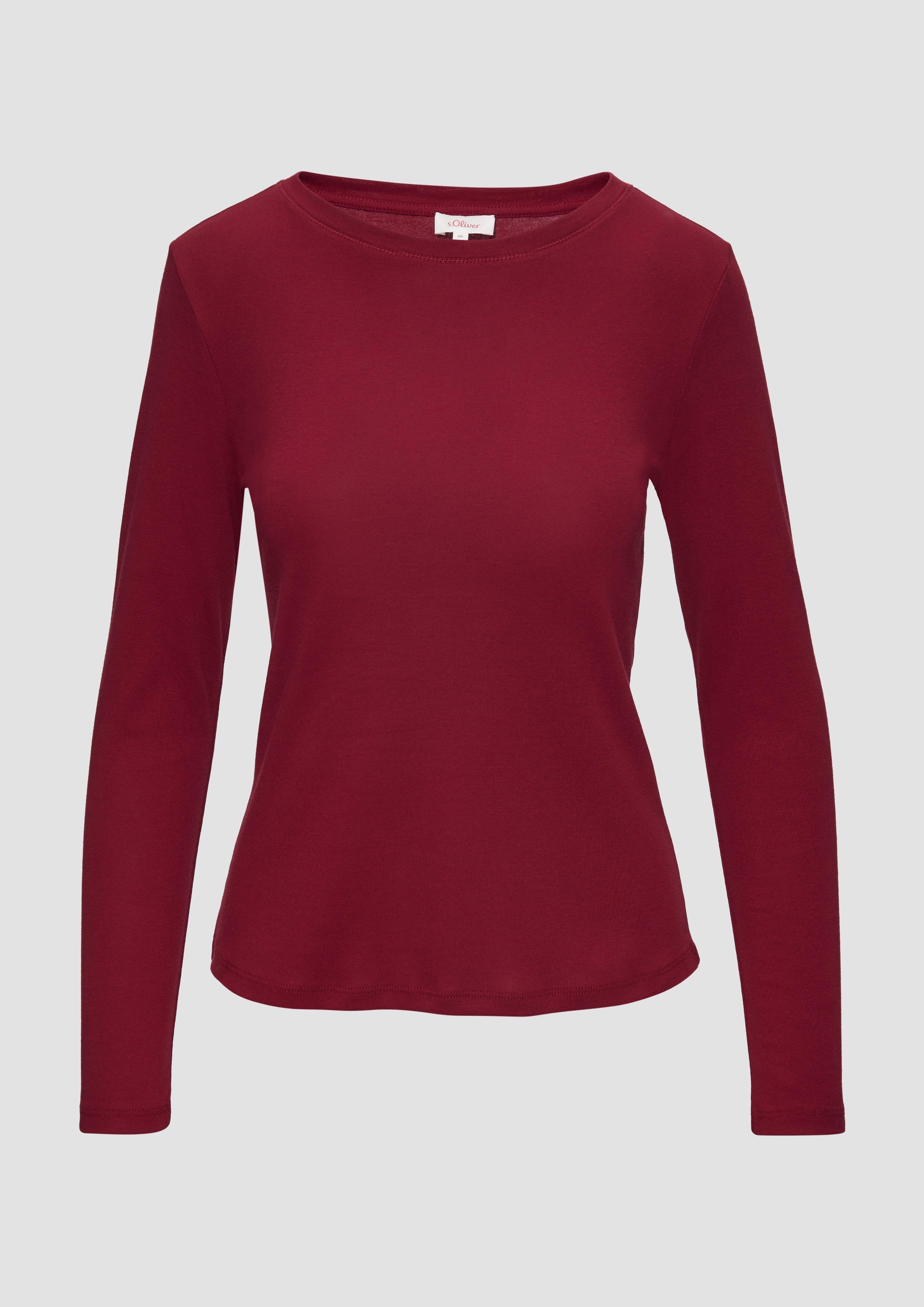 s.Oliver - Langarm-Shirt im Slim Fit, Damen, rot