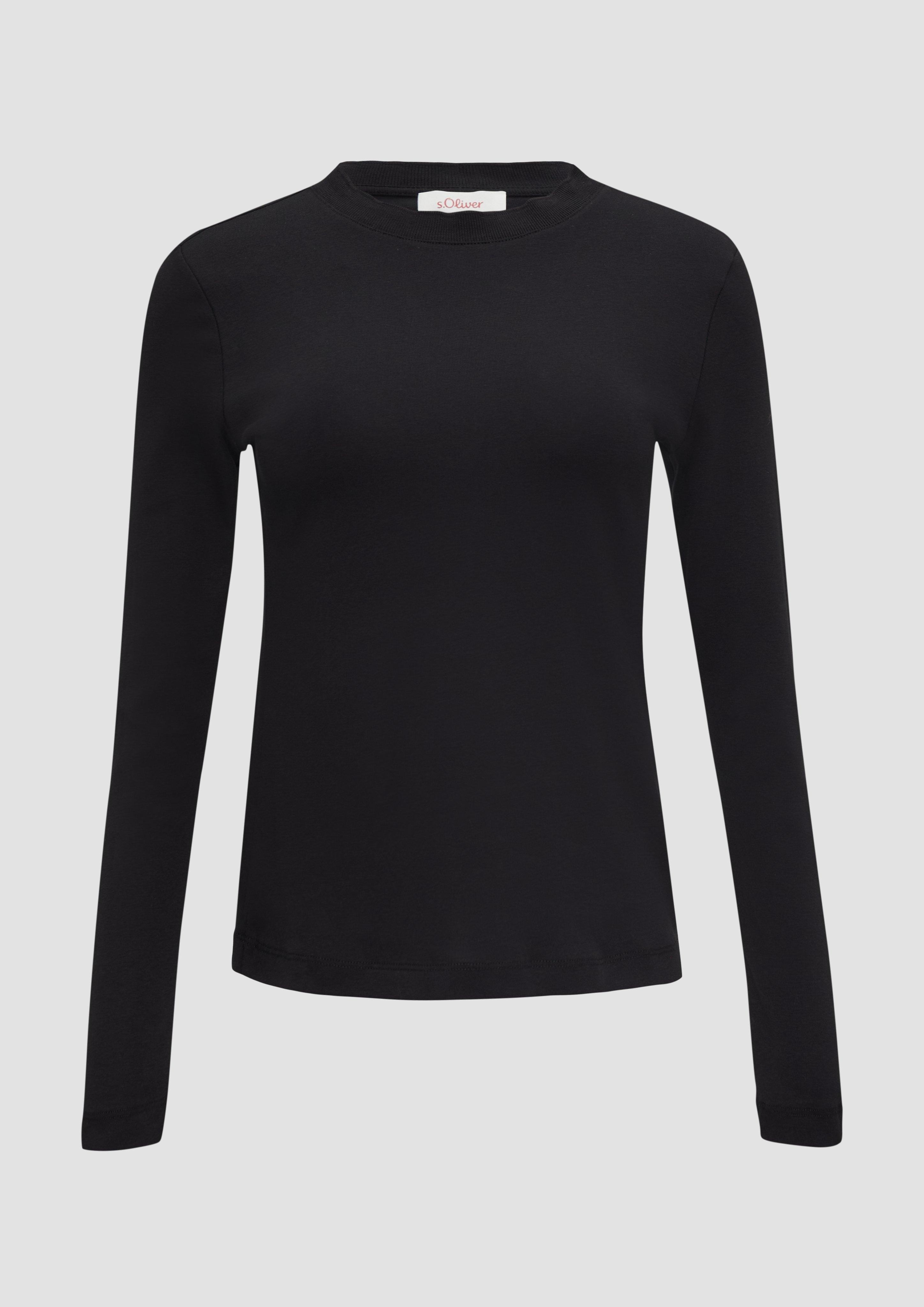 s.Oliver - Langarmshirt mit Muschelkante, Damen, schwarz