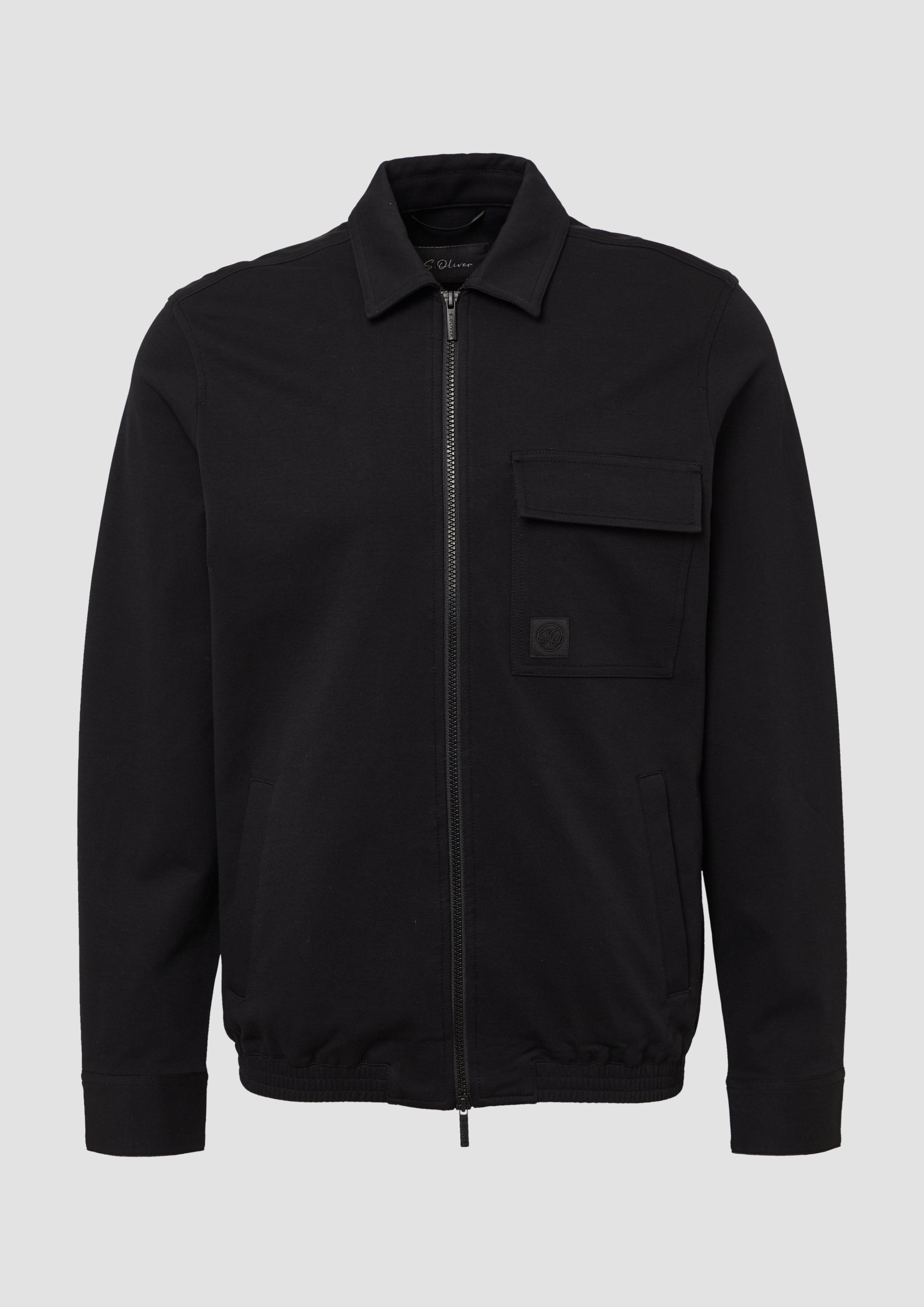 s.Oliver - Sportive Jacke aus hochwertigem Baumwollstretch, Herren, schwarz