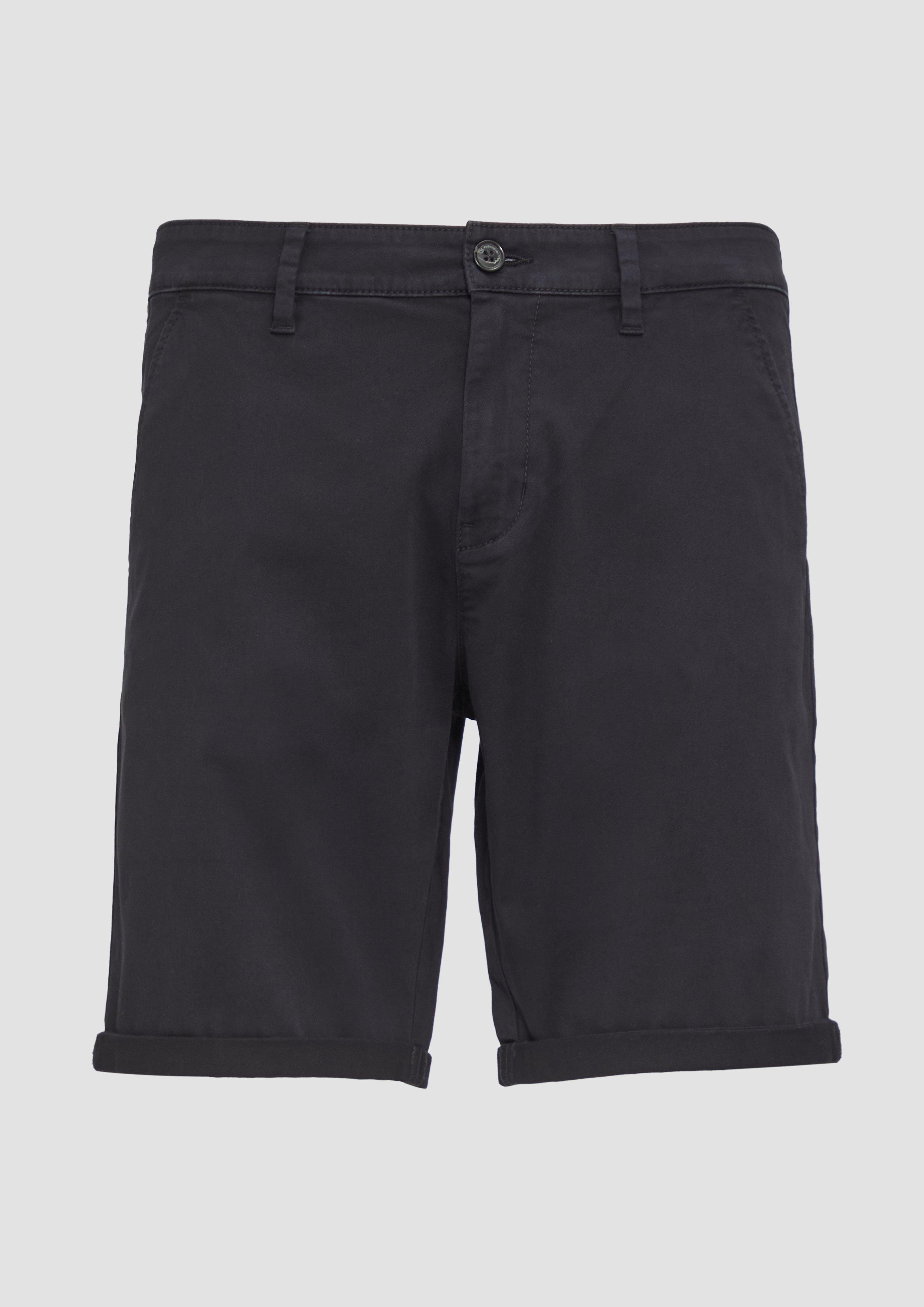 QS - Chino-Shorts John aus Baumwollstretch mit fixiertem Turn-up, Herren, blau
