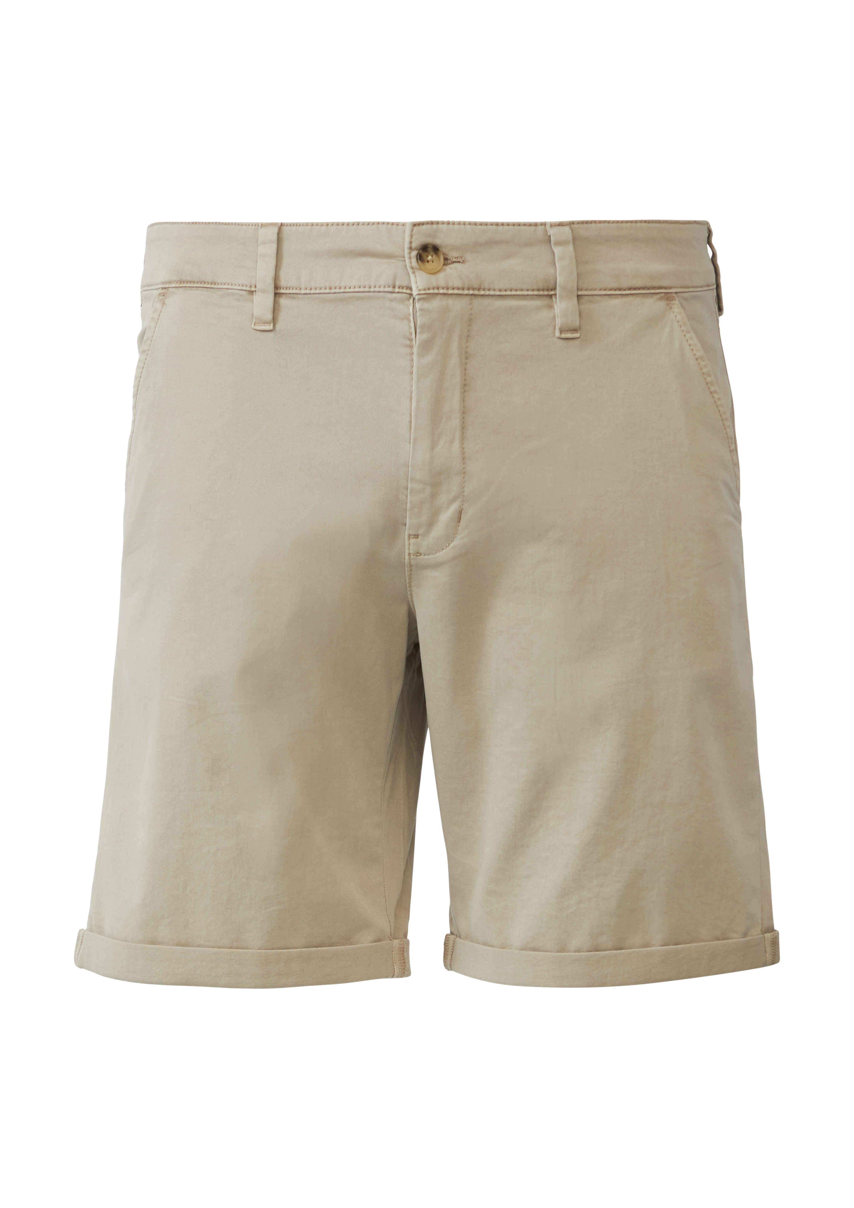 Chinoshort John van stretchkatoen met vaste turn-ups