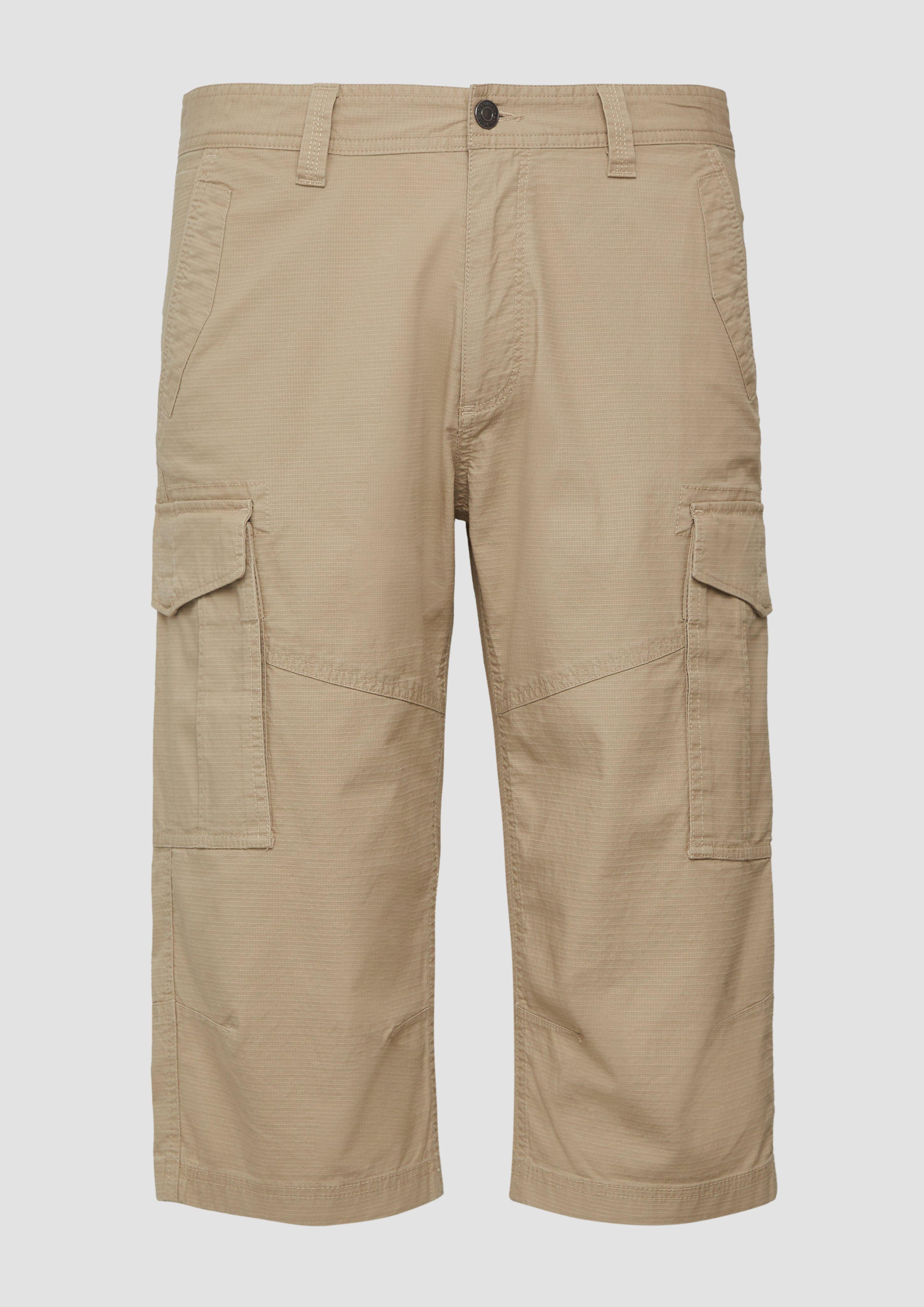 s.Oliver - File: Strukturierte Bermuda im Relaxed Fit in 3/4-Länge, Herren, Beige