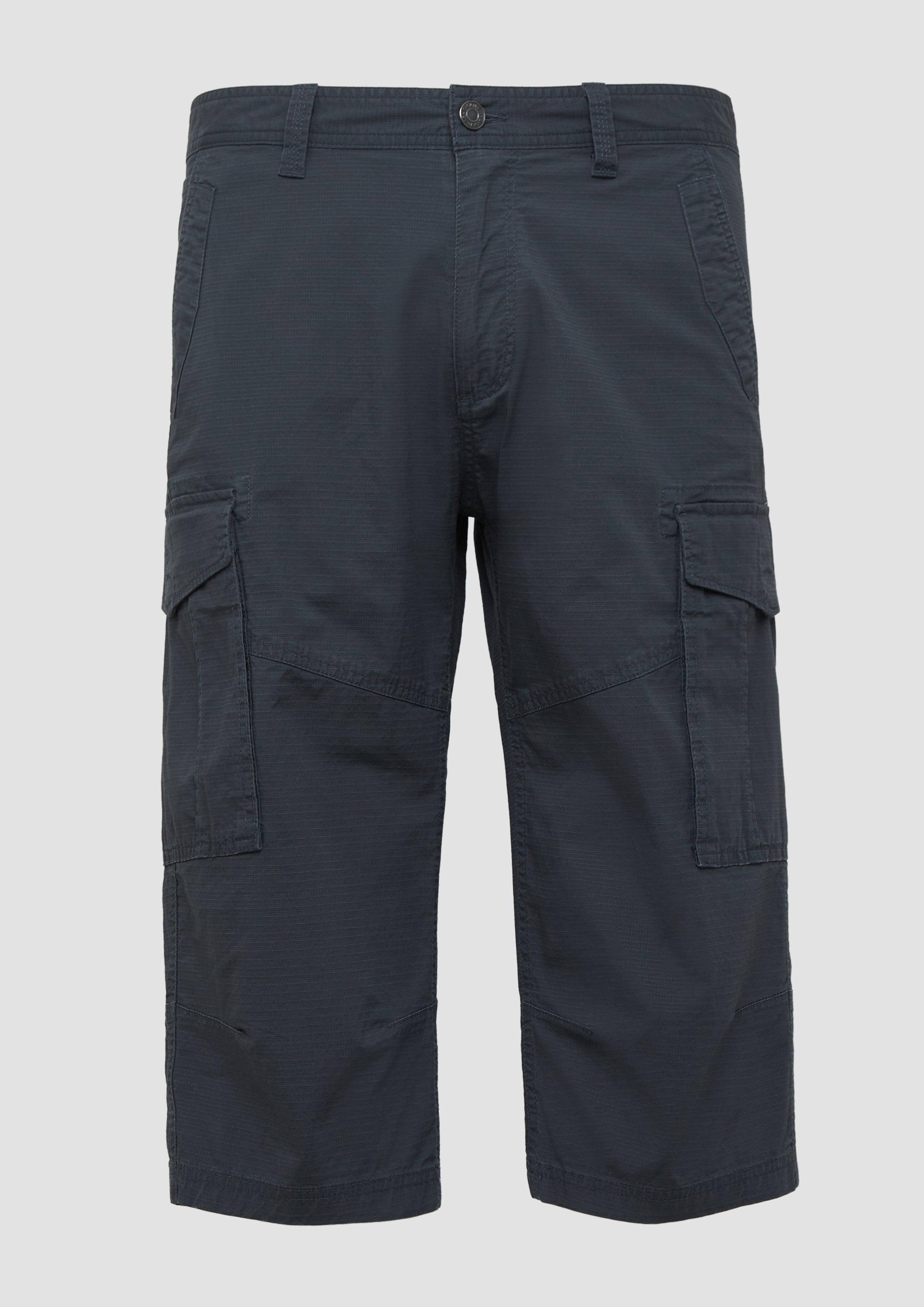 Thumbnail - s.Oliver - File: Strukturierte Bermuda im Relaxed Fit in 3/4-Länge, Herren, grau