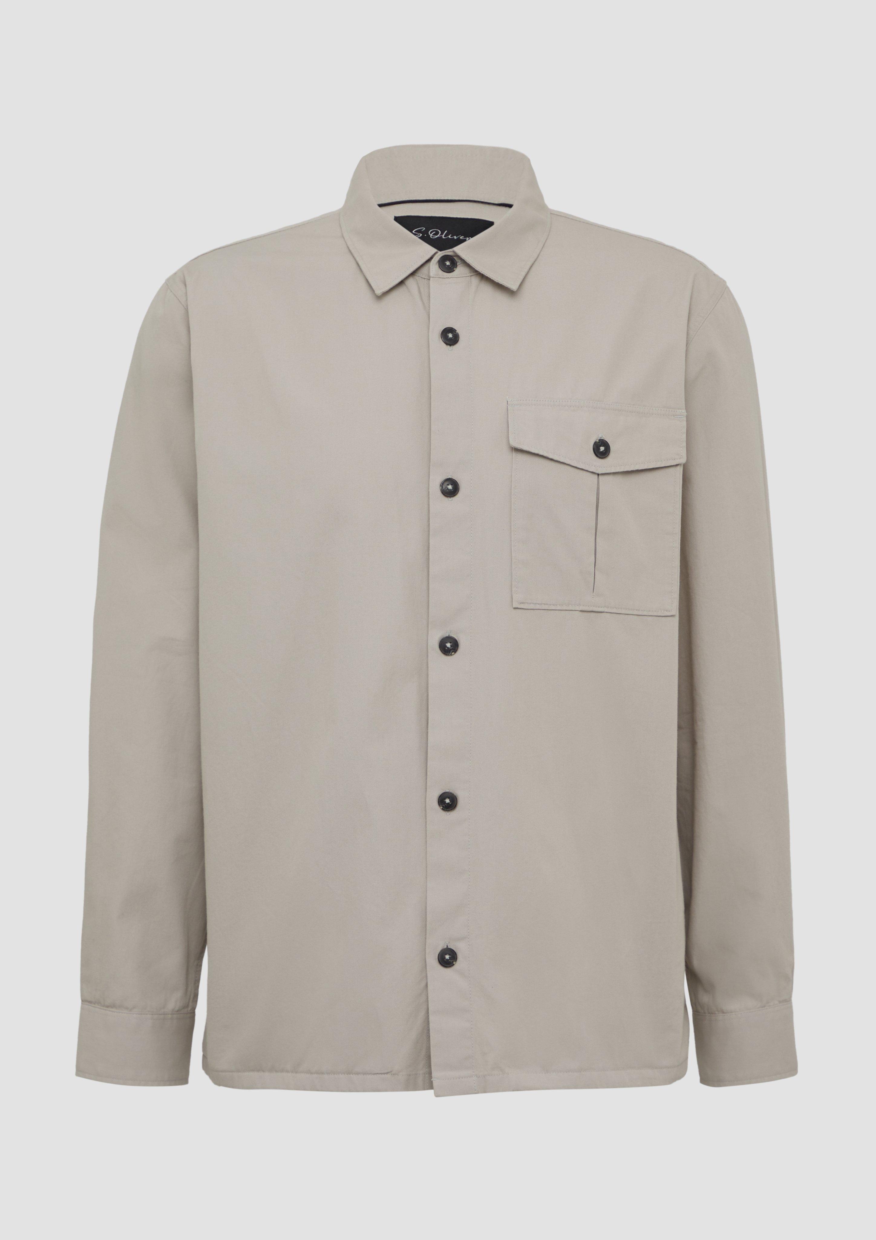 s.Oliver - Softes Overshirt im Relaxed Fit mit Eingrifftaschen, Herren, Beige