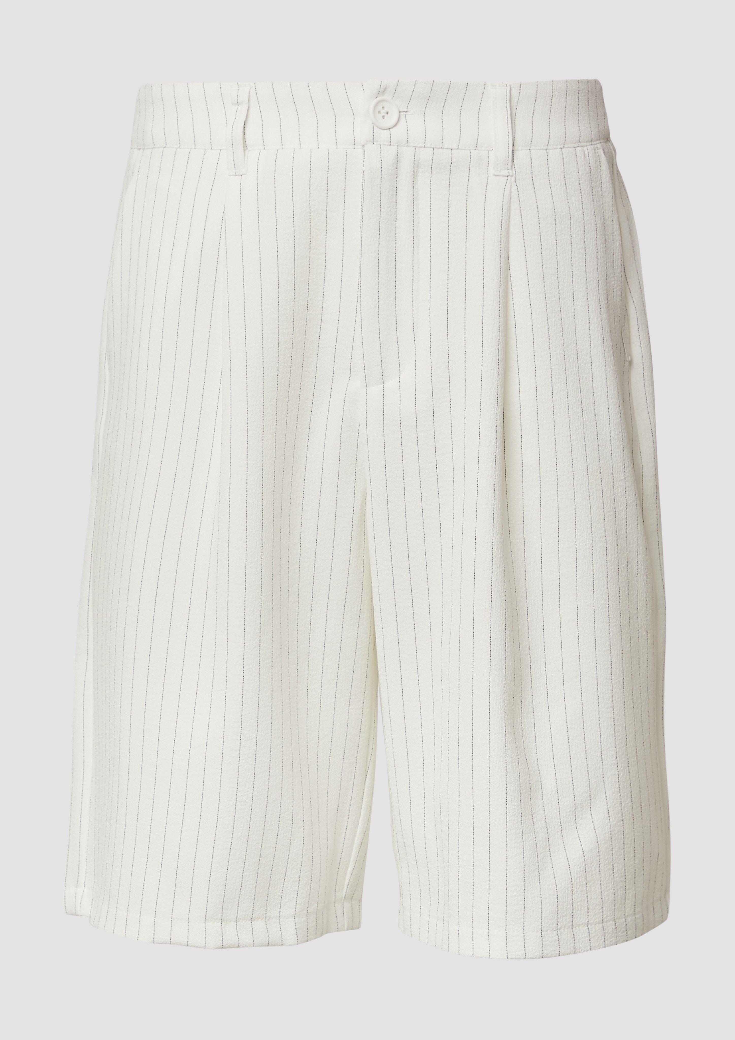 QS - Nadelstreifen-Bermuda, Damen, creme