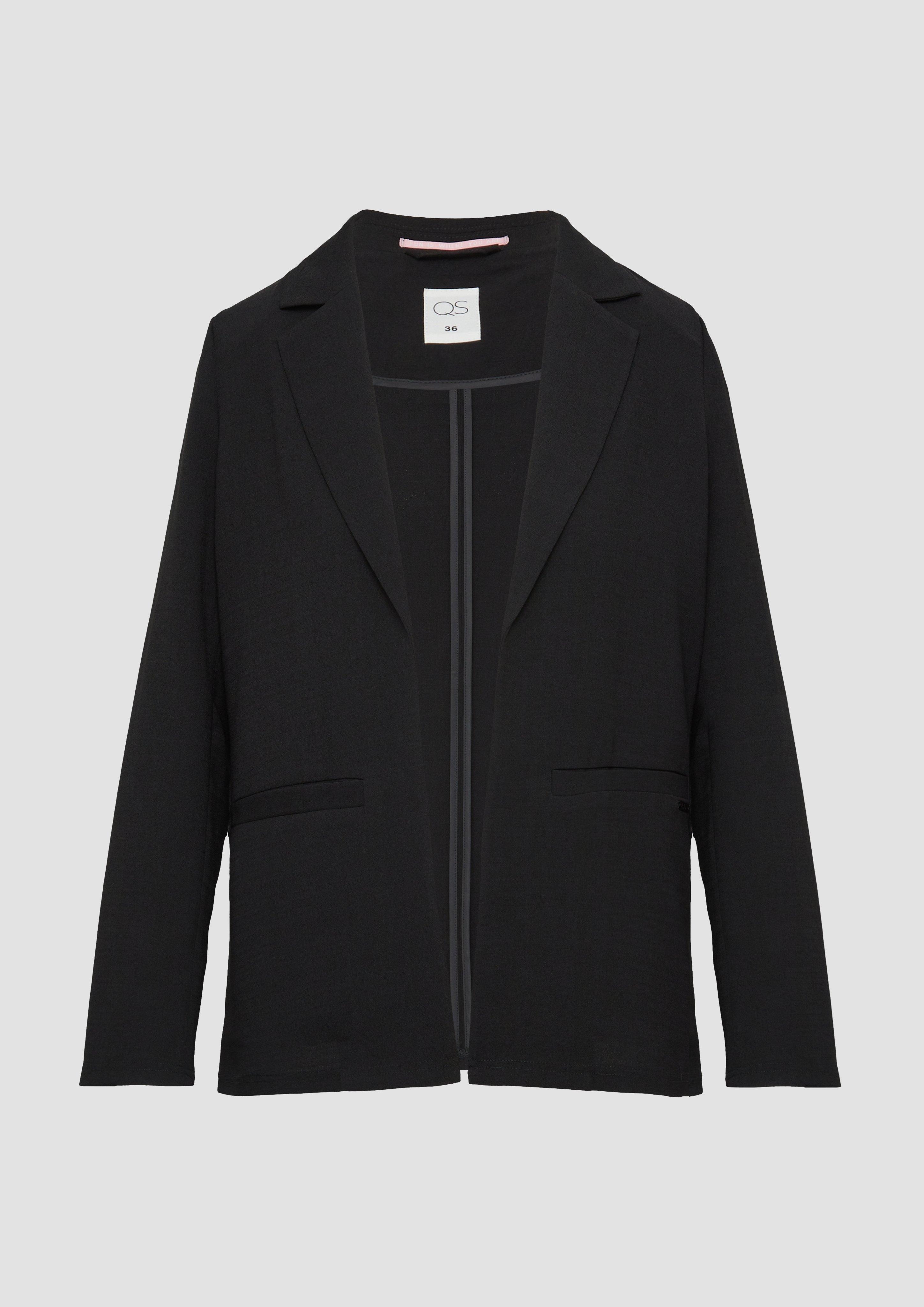 QS - leichter Blazer im Regular Fit, Damen, schwarz