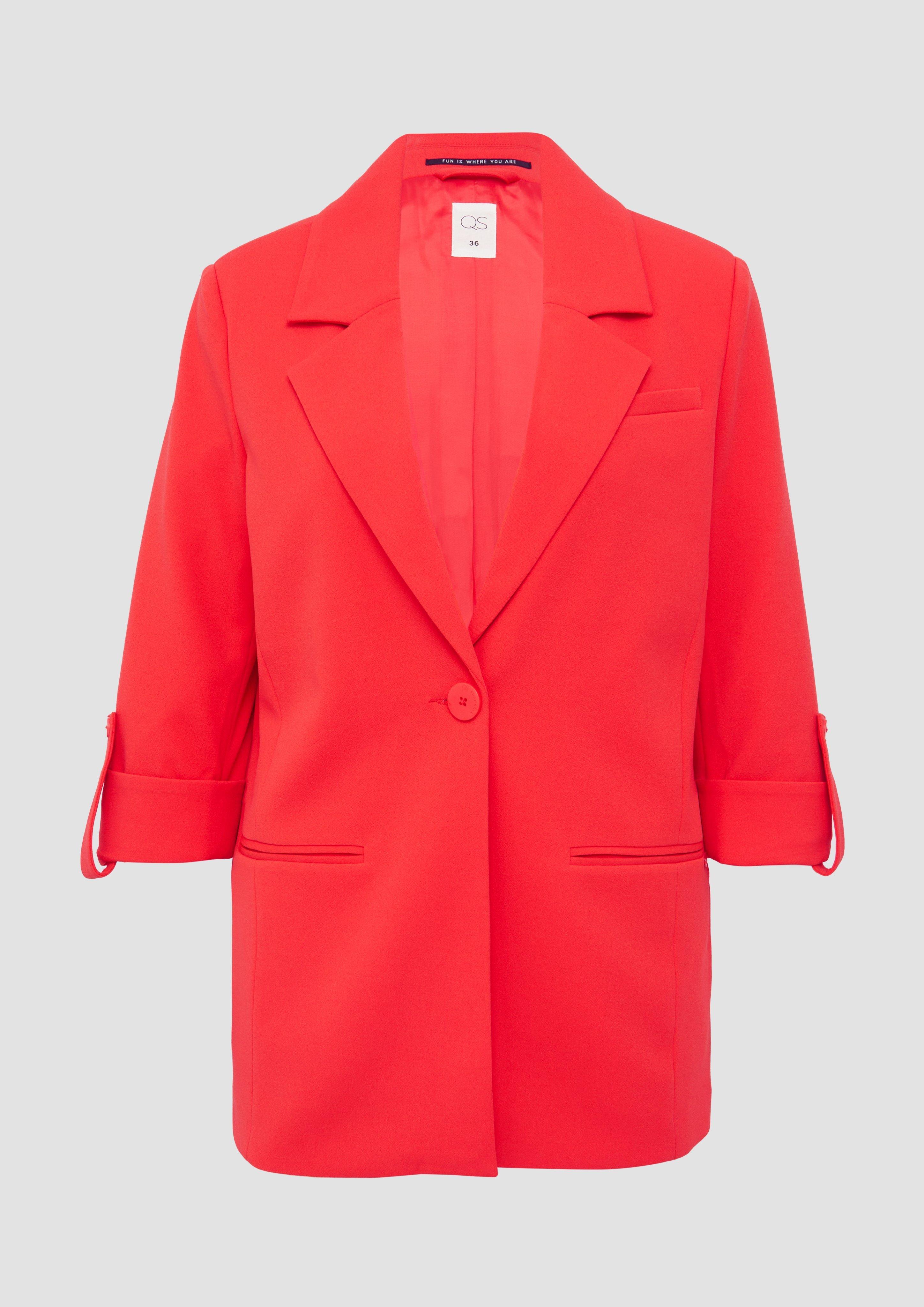 QS - Interlock-Blazer mit Krempelarm, Damen, rot