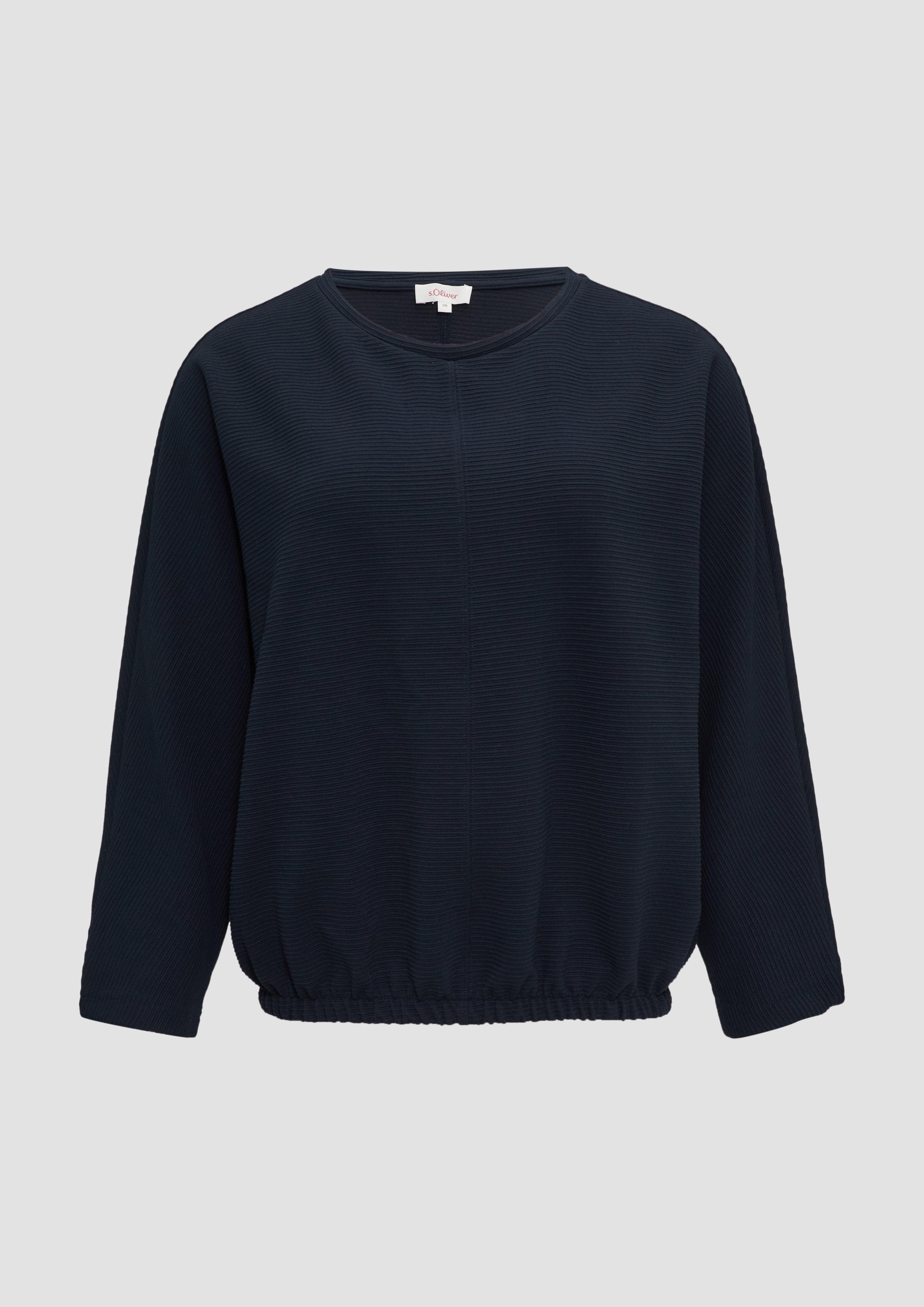 Thumbnail - s.Oliver - Strukturiertes Sweatshirt mit Fledermausarm im O-Shape, Damen, blau