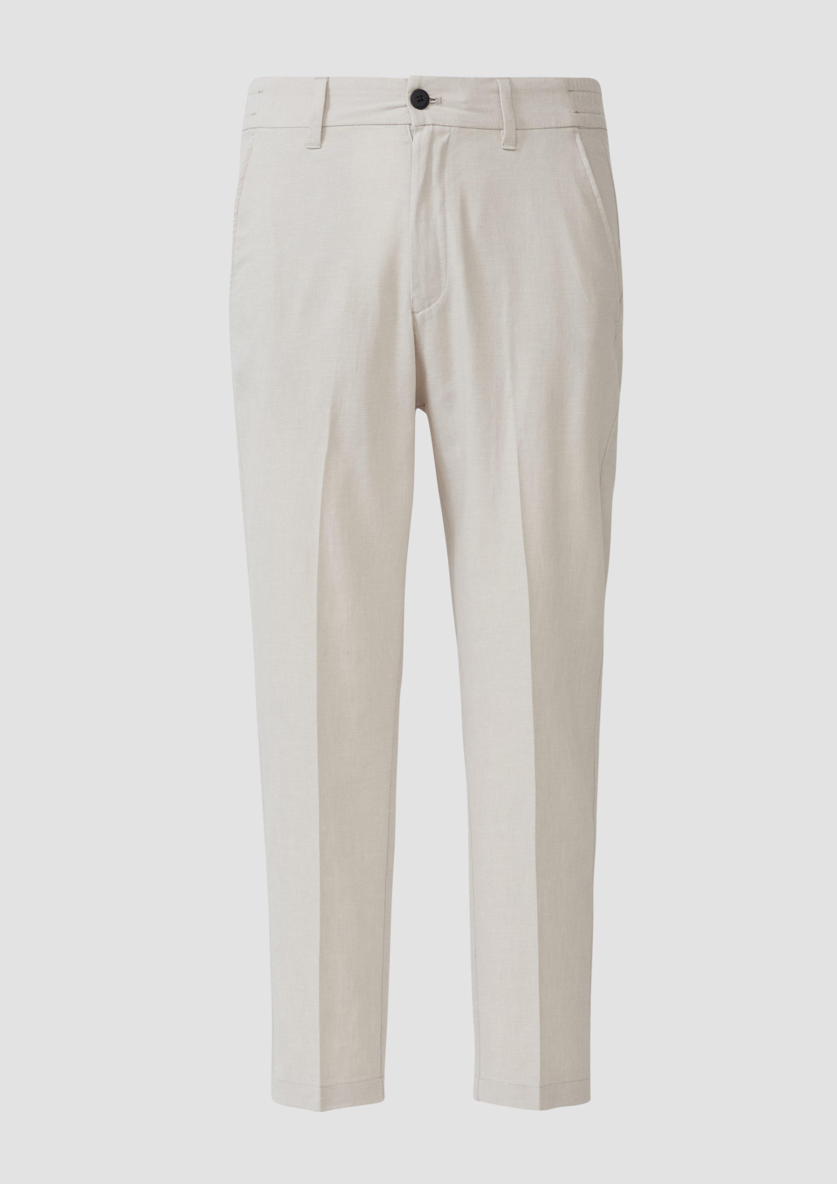 s.Oliver - Chino aus Leinenmix im Relaxed Fit, Herren, Beige