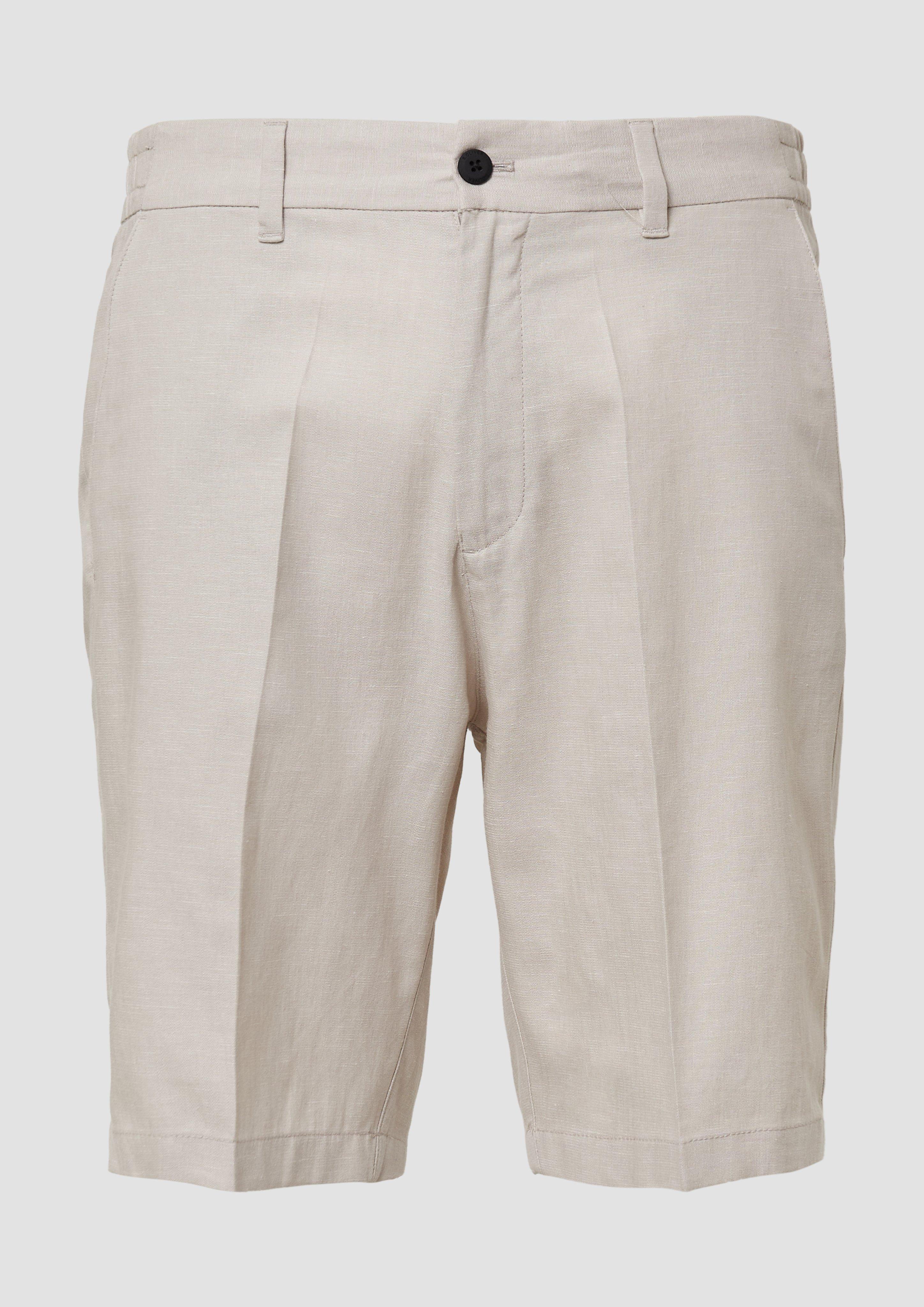 s.Oliver - Lockere Bermuda aus Leinenmix, Herren, Beige