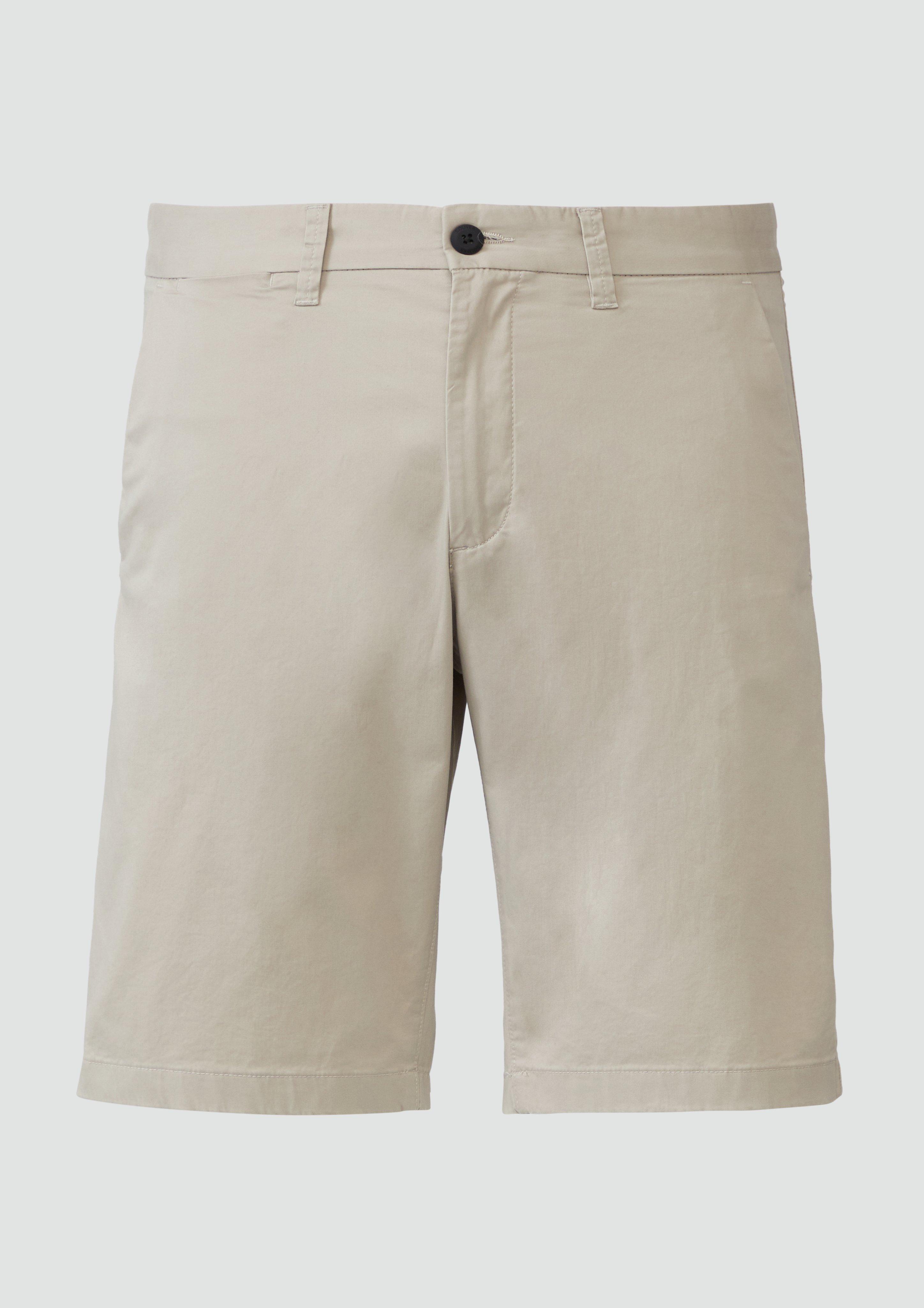 s.Oliver - Chino-Shorts aus feinem Baumwollstretch, Herren, Beige