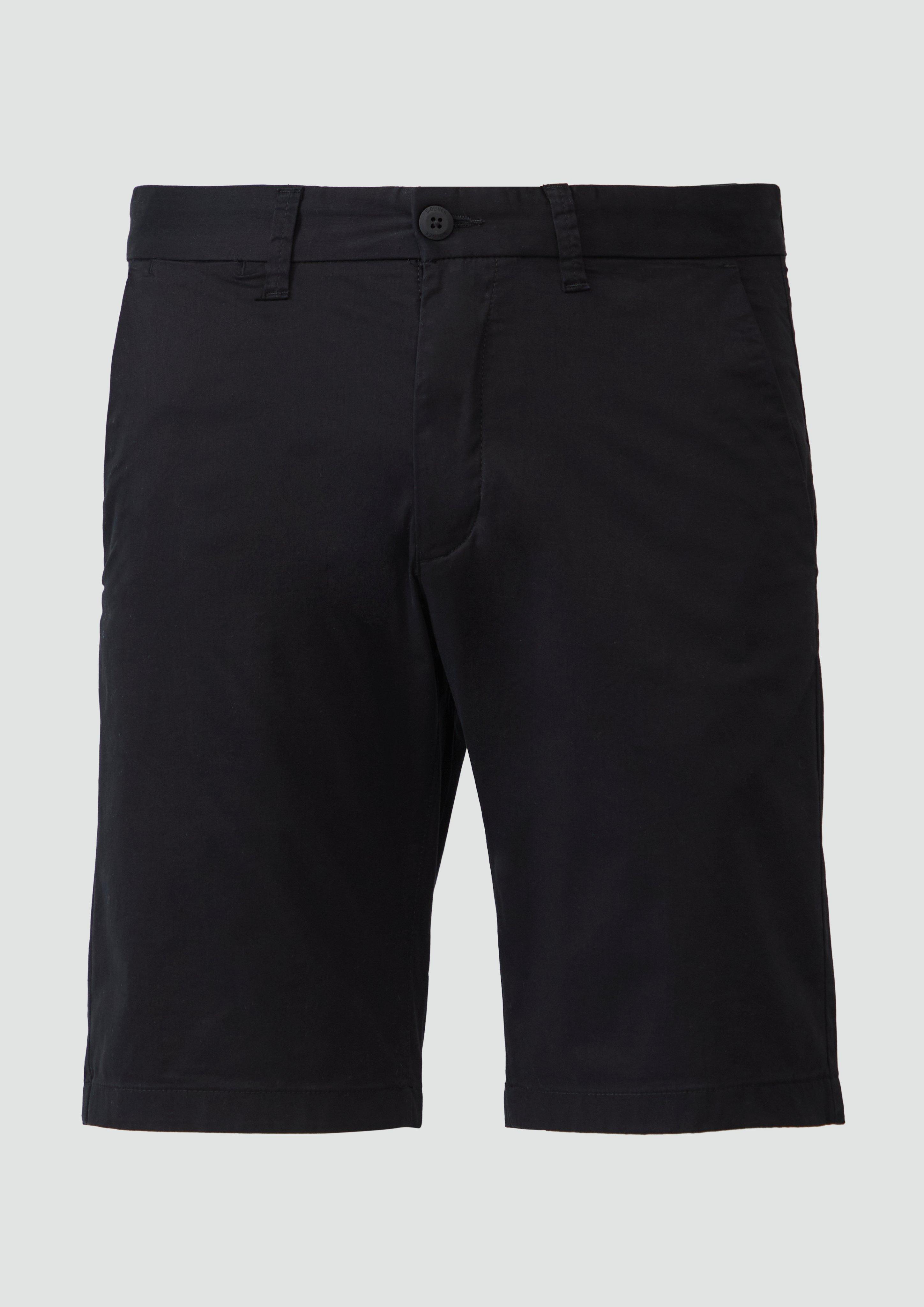 s.Oliver - Chino-Shorts aus feinem Baumwollstretch, Herren, schwarz